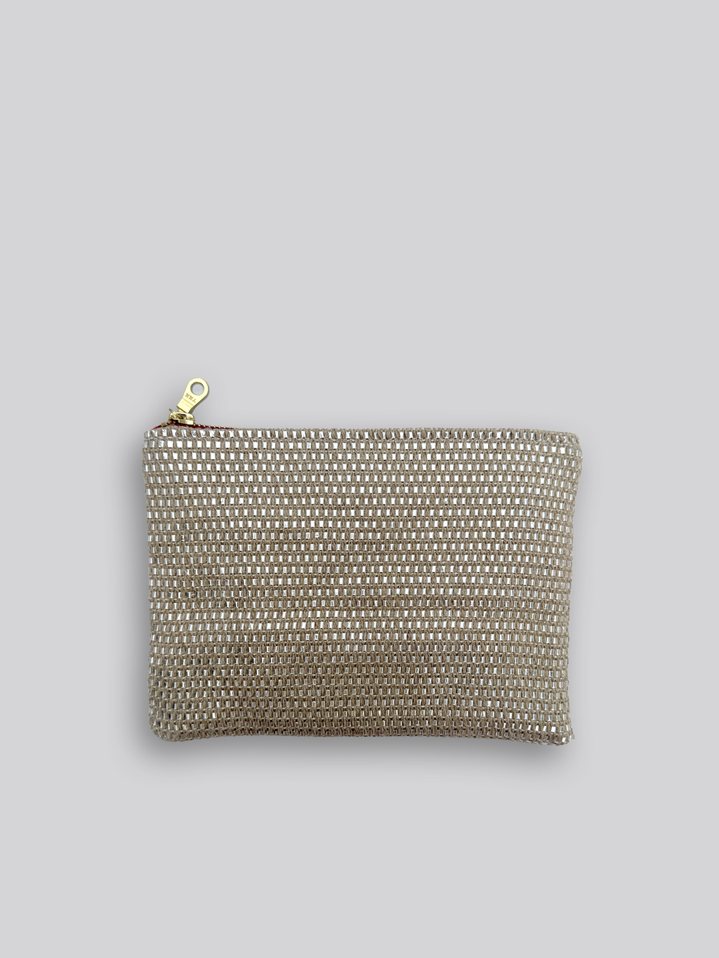 Fabric Pouch - Silver Woven