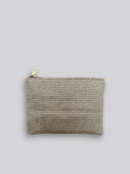 Fabric Pouch - Silver Woven