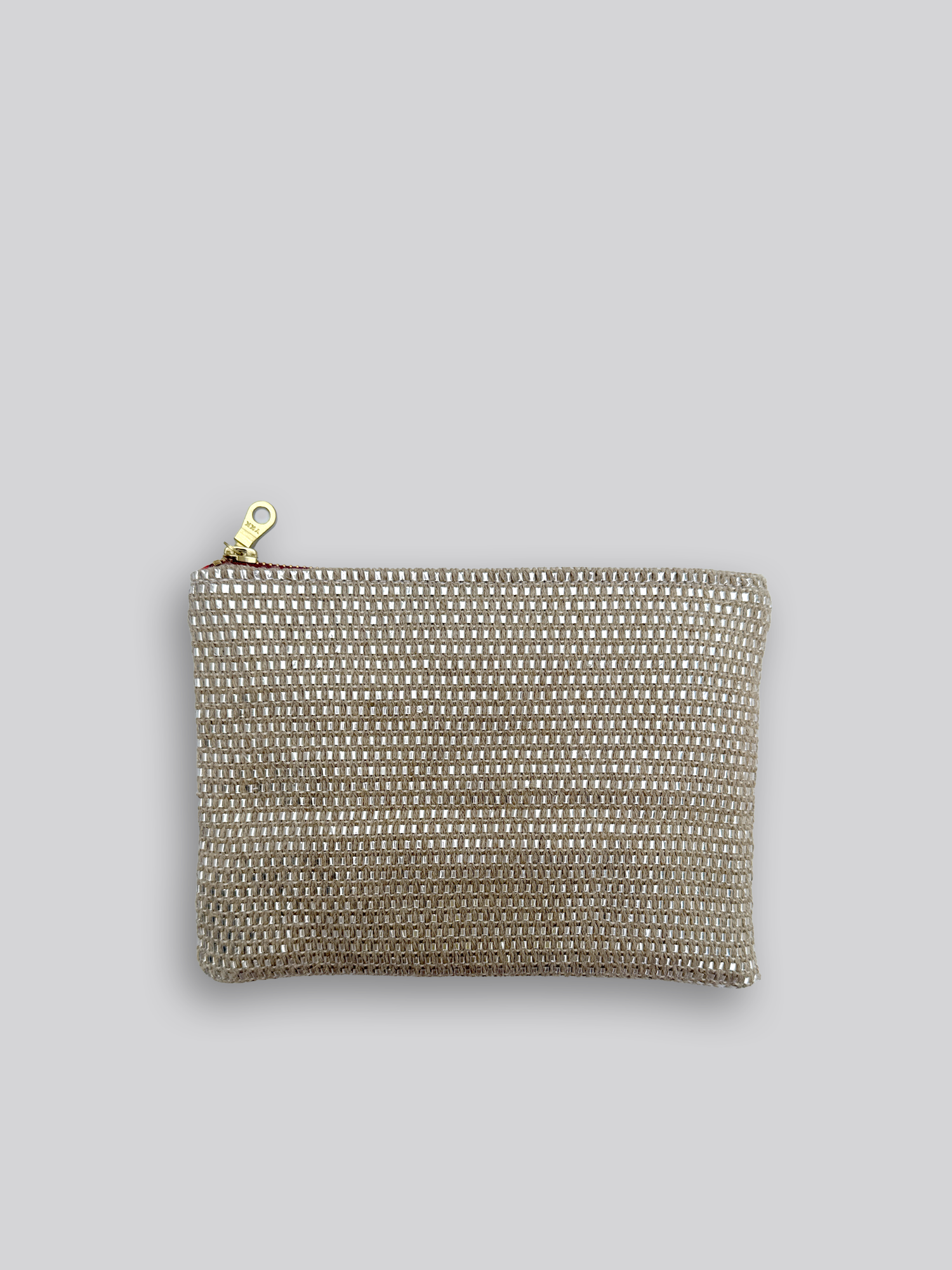 Fabric Pouch - Silver Woven