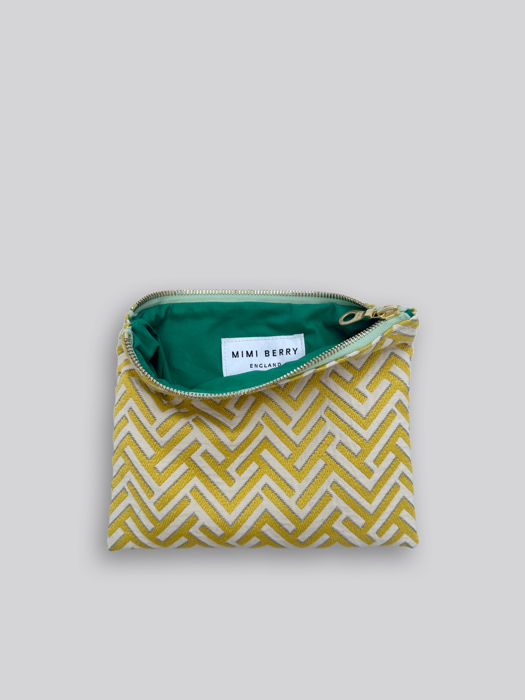Fabric Pouch - Geometric Yellow