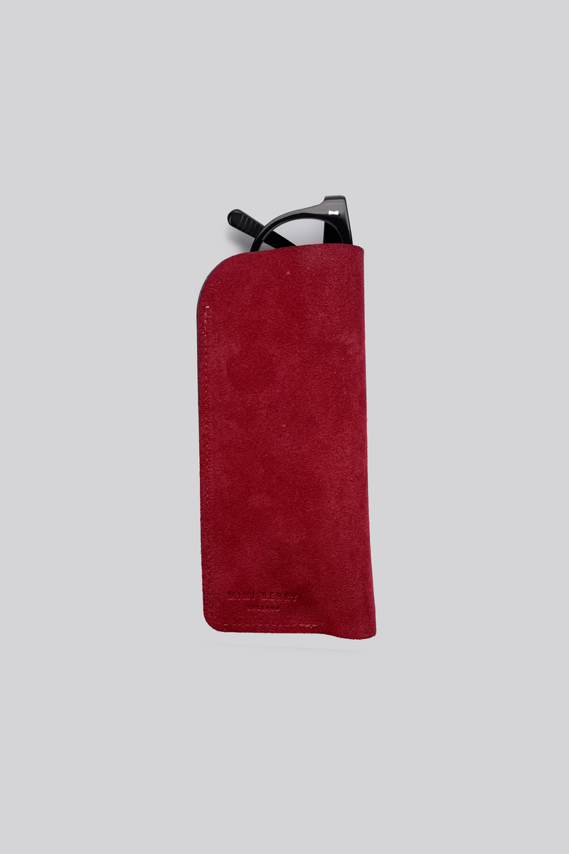 Glasses Case - Cherry Suede
