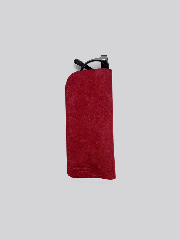 Glasses Case - Cherry Suede