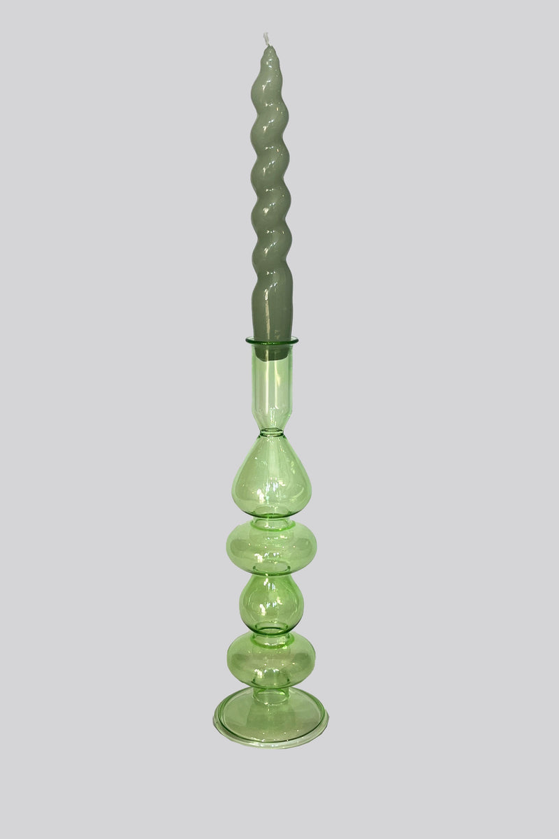 Single Spiral Taper Candle - Sage