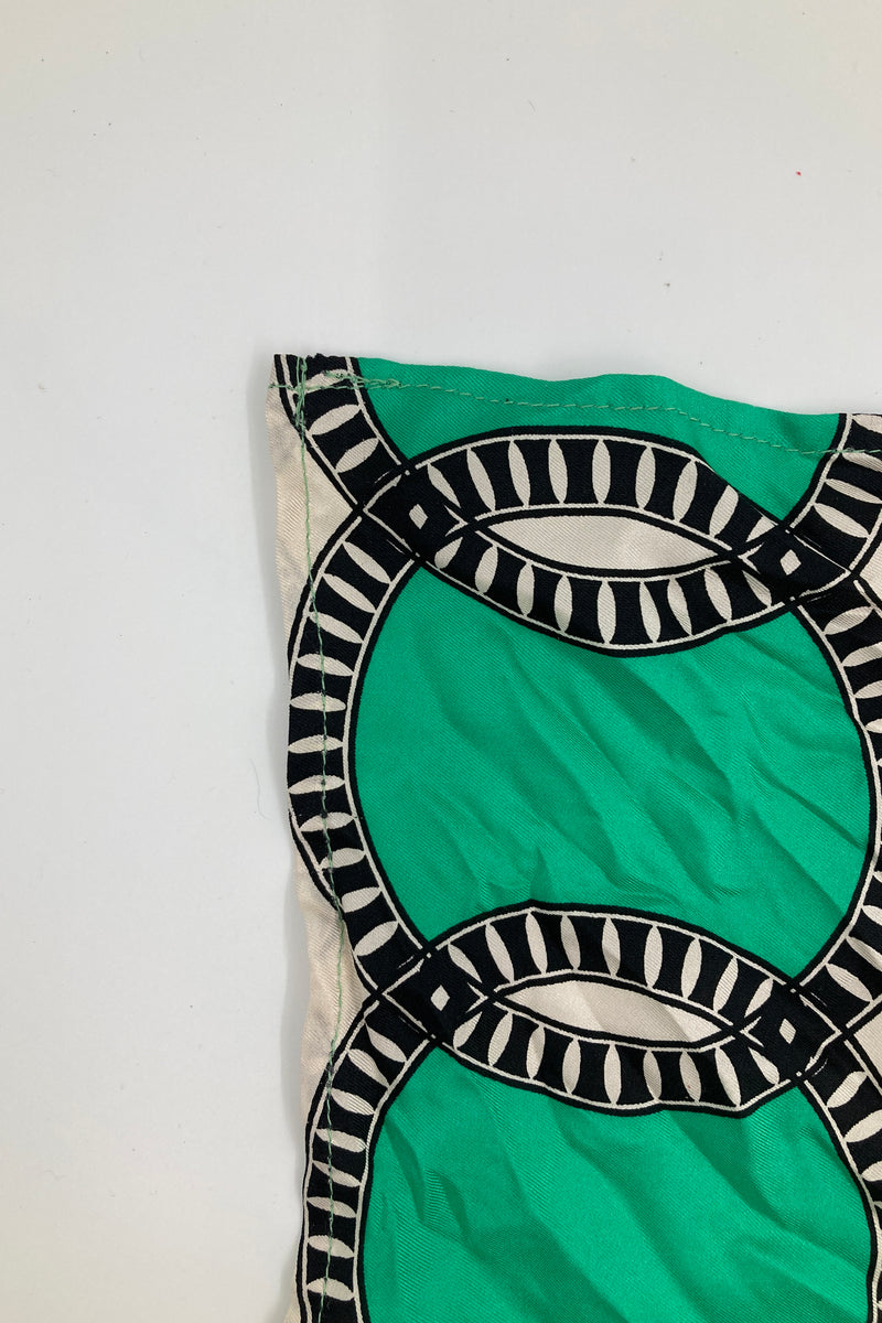 128 Silk Twill Scarf - Printed Green