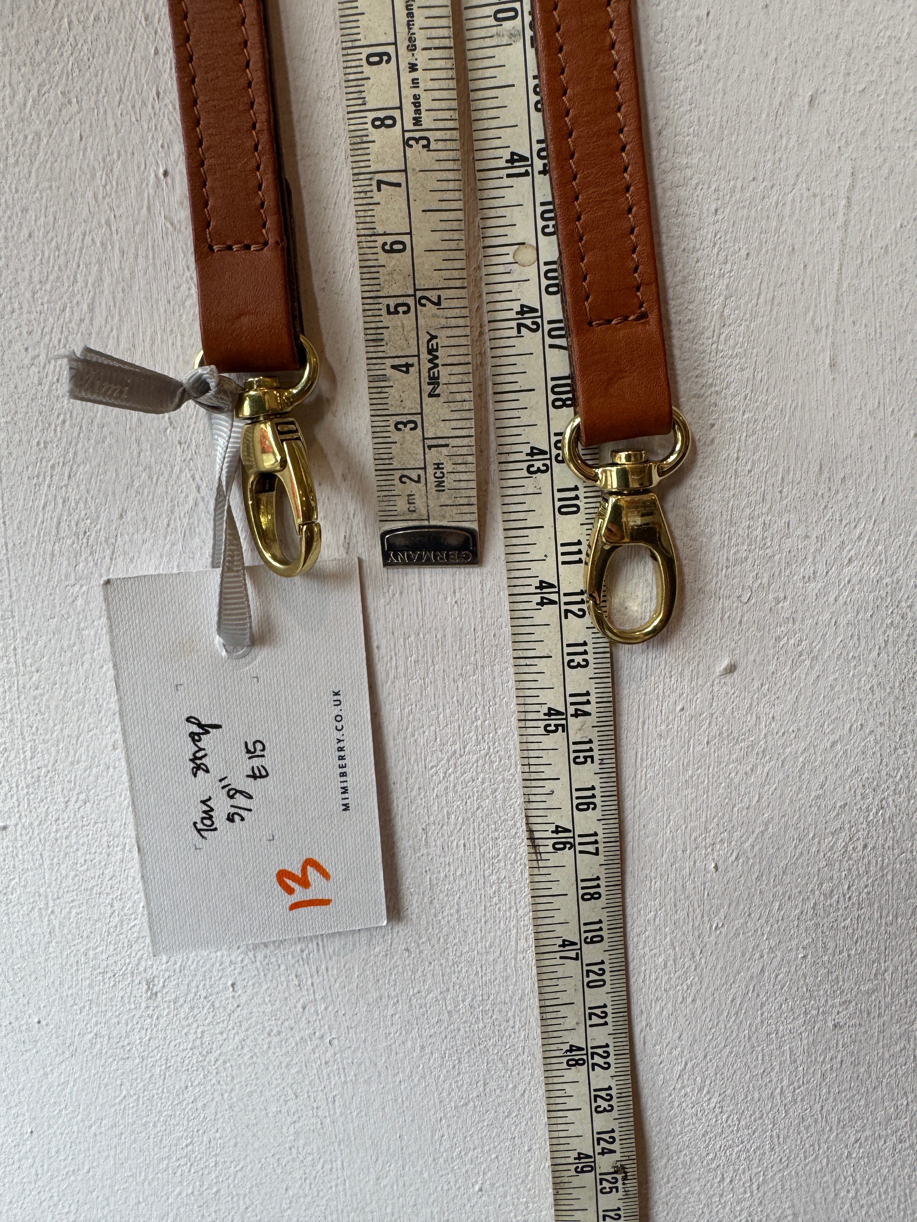 13 Leather Bag Strap 5/8" - Tan