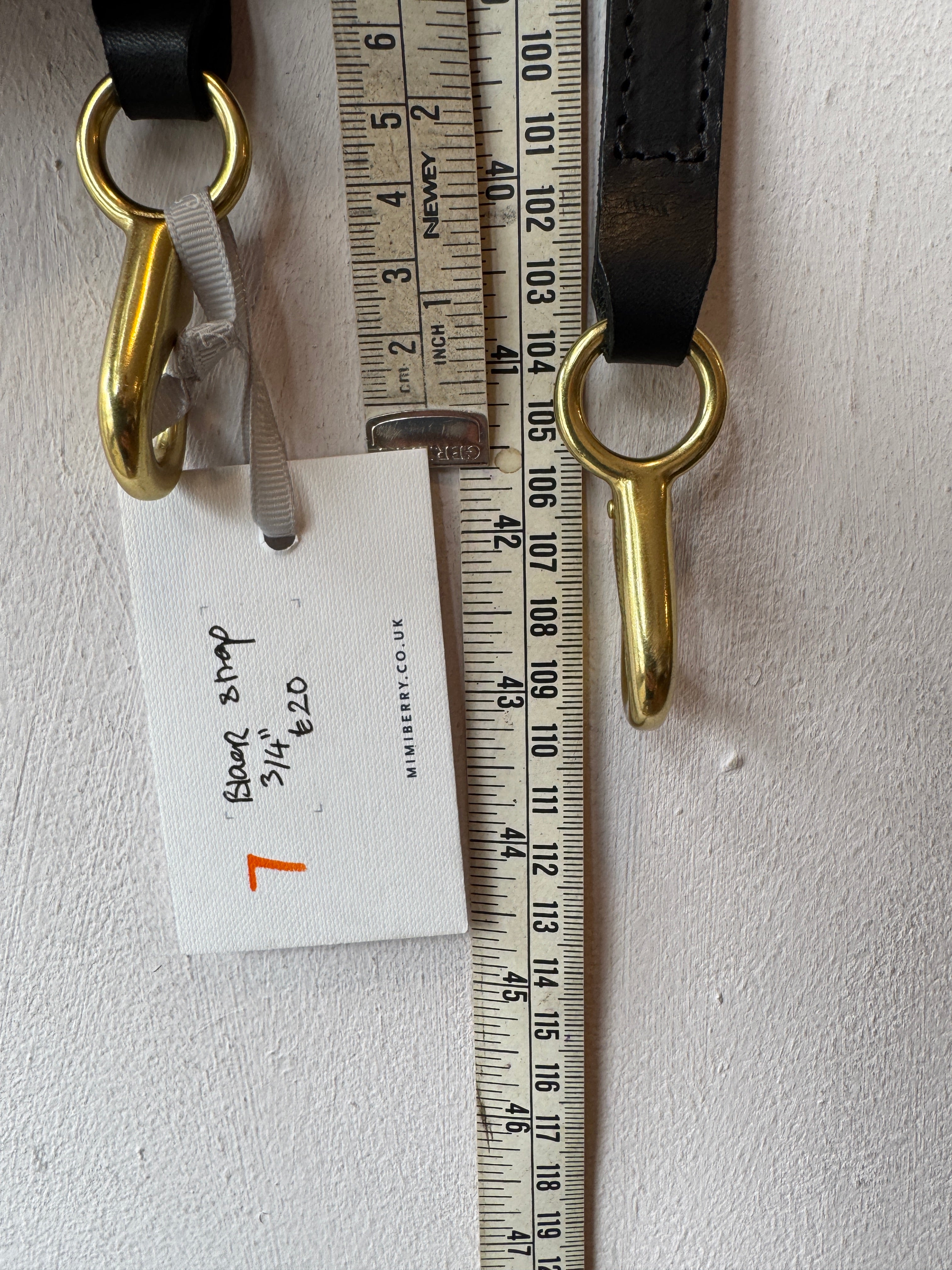 7 Leather Bag Strap 3/4" - Black