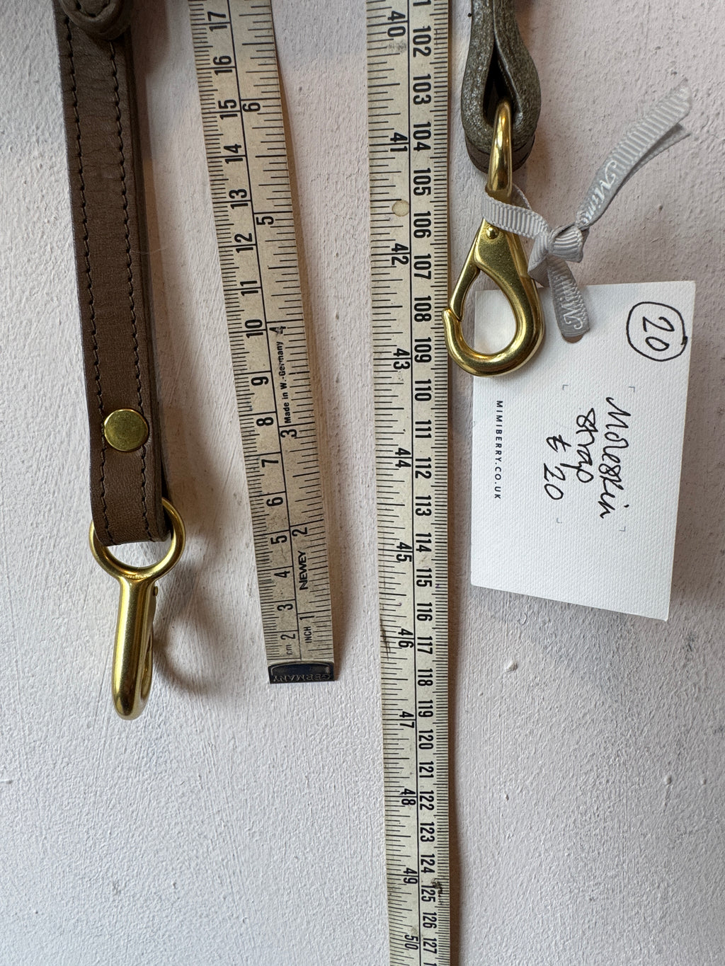 20 Leather Bag Strap - Moleskin