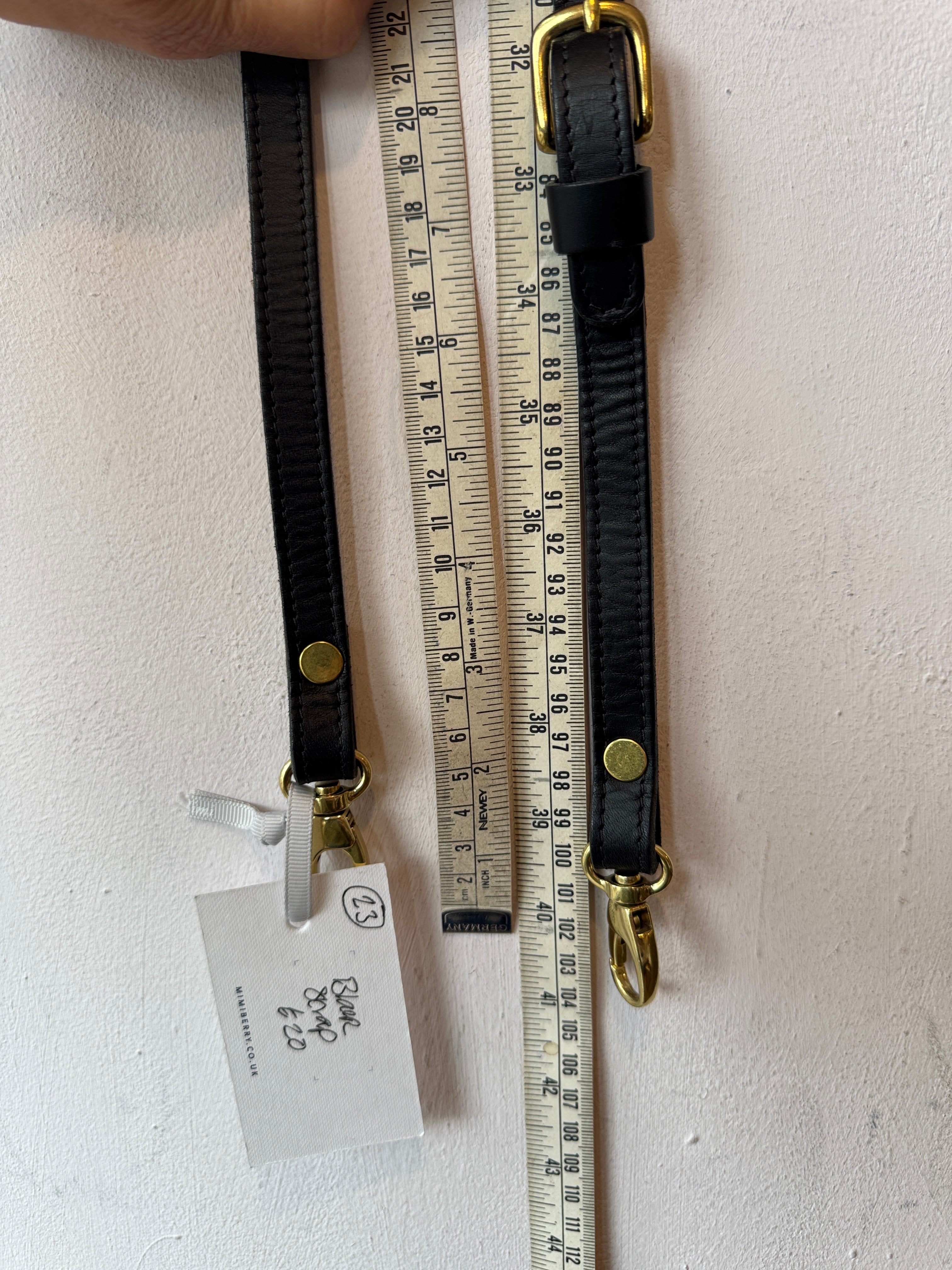 23 Leather Bag Strap - Black