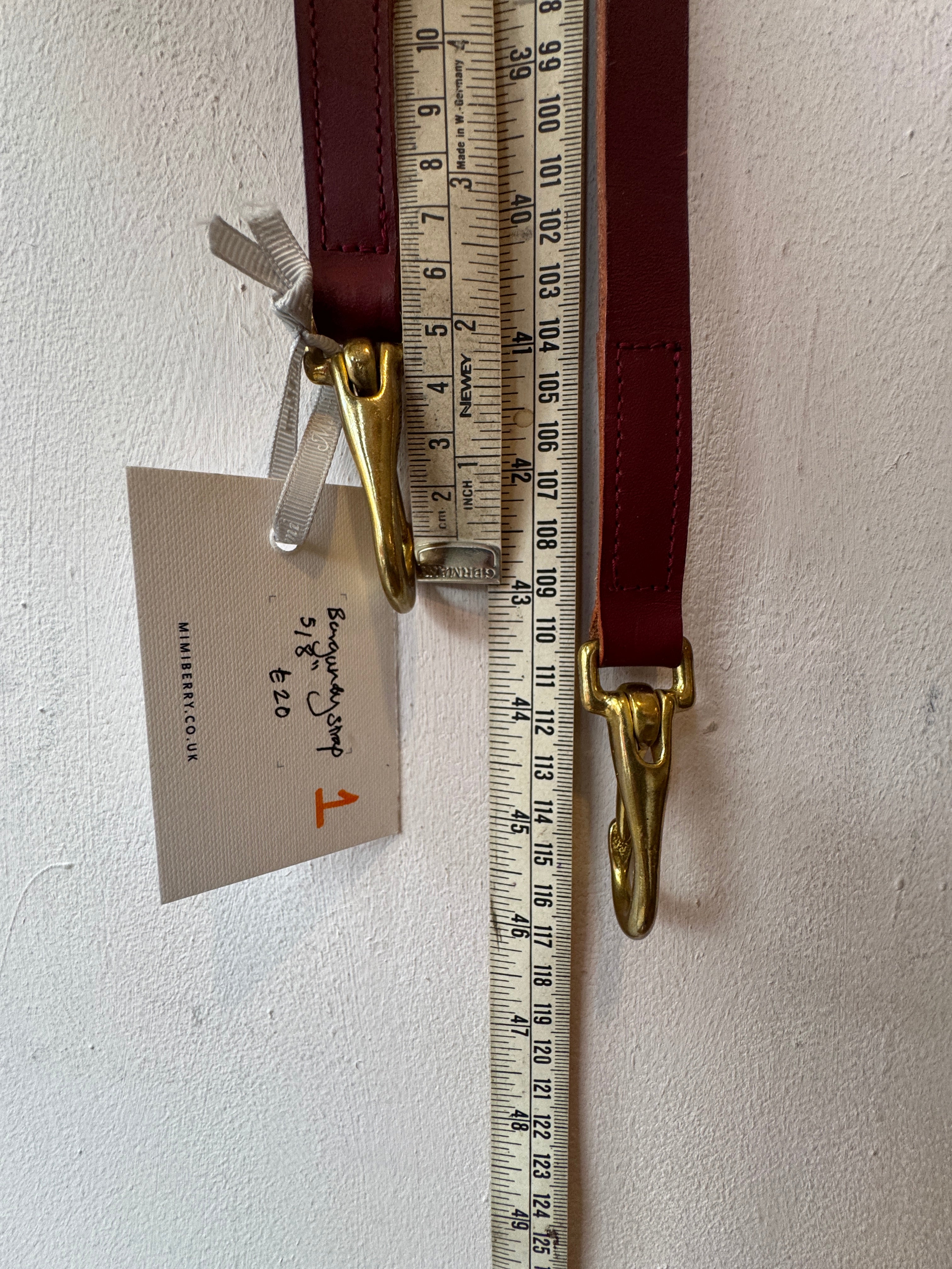 1 Leather Bag Strap - Burgundy