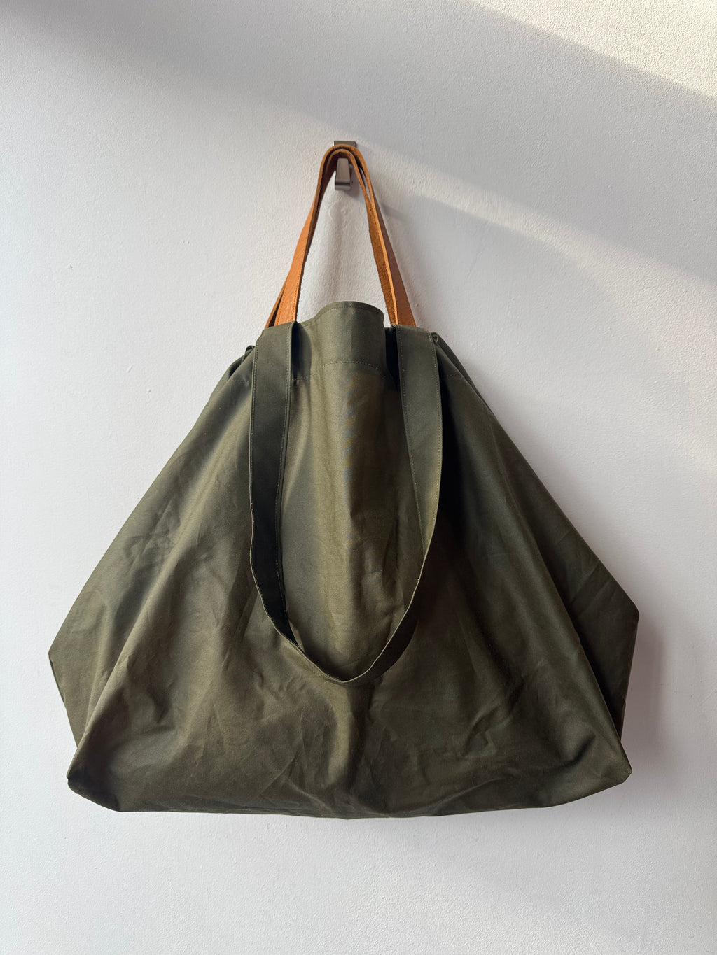 Dark Green Oilskin Giant Tote