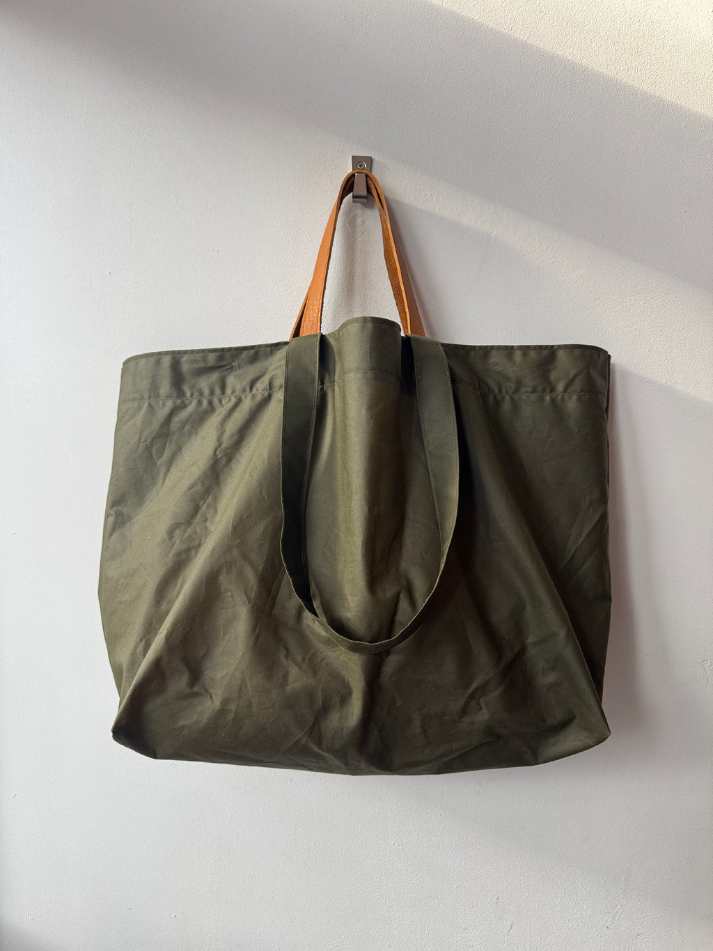 Dark Green Oilskin Giant Tote