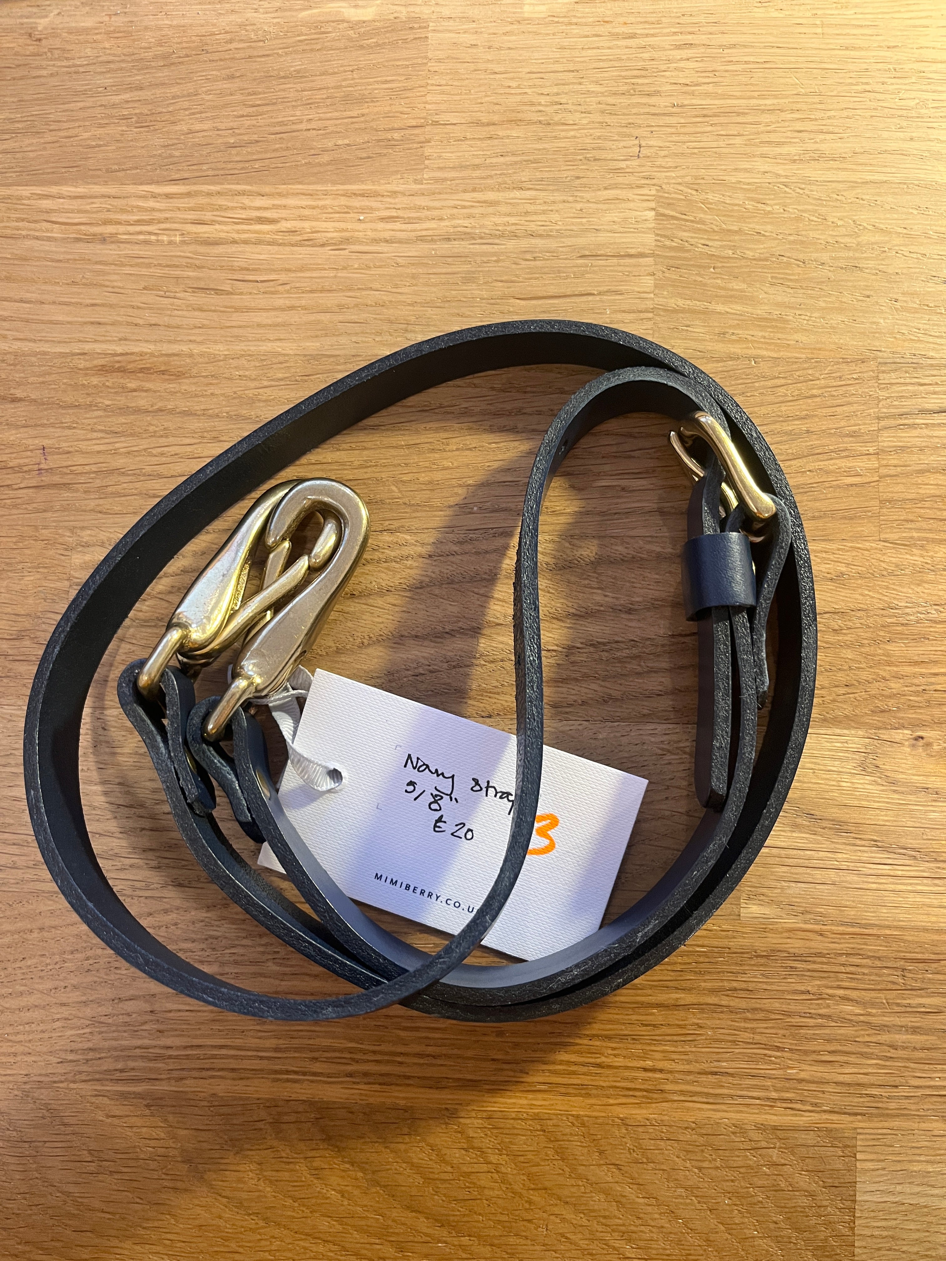3 Leather Bag Strap 5/8" - Navy