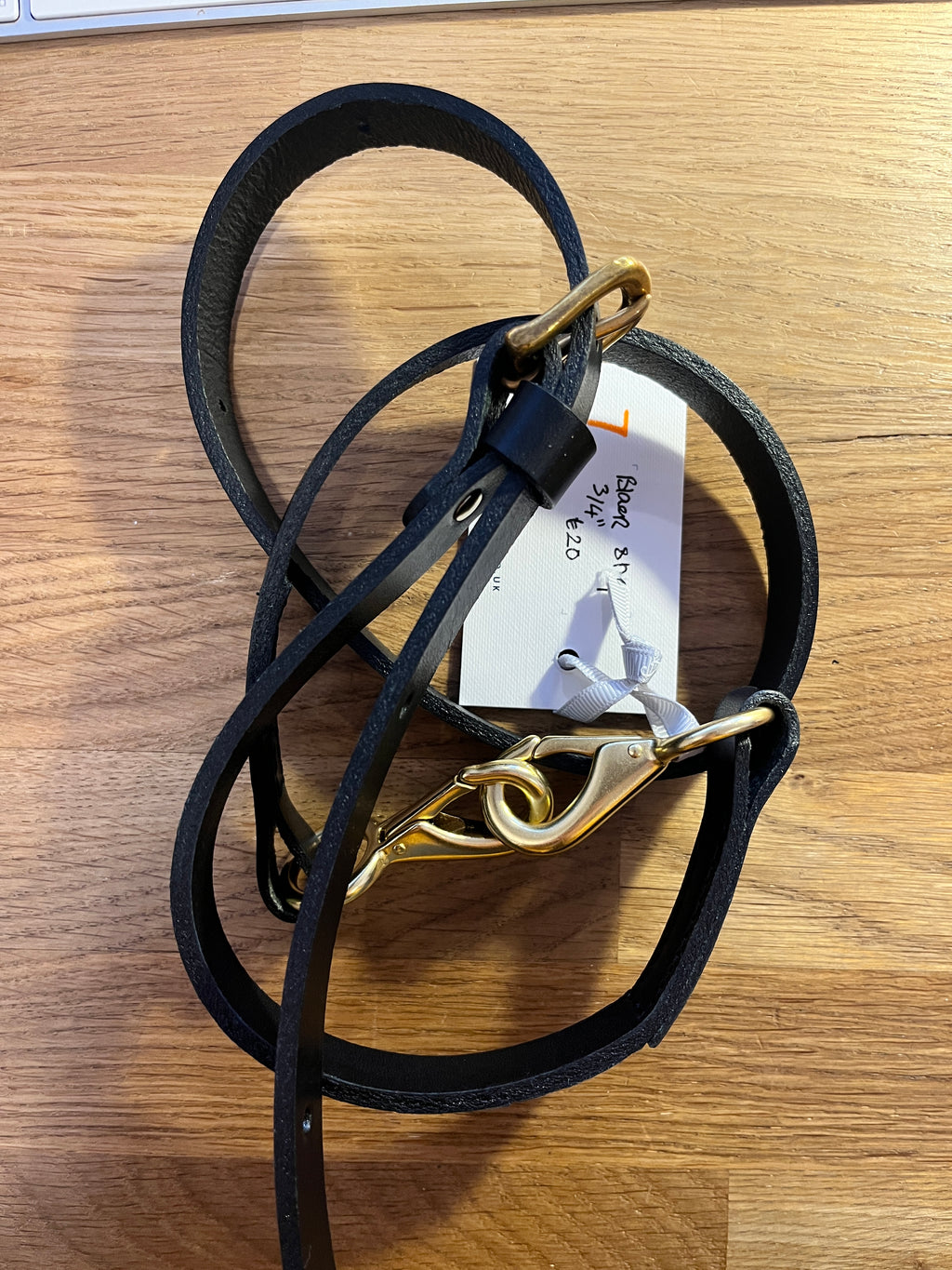 7 Leather Bag Strap 3/4" - Black