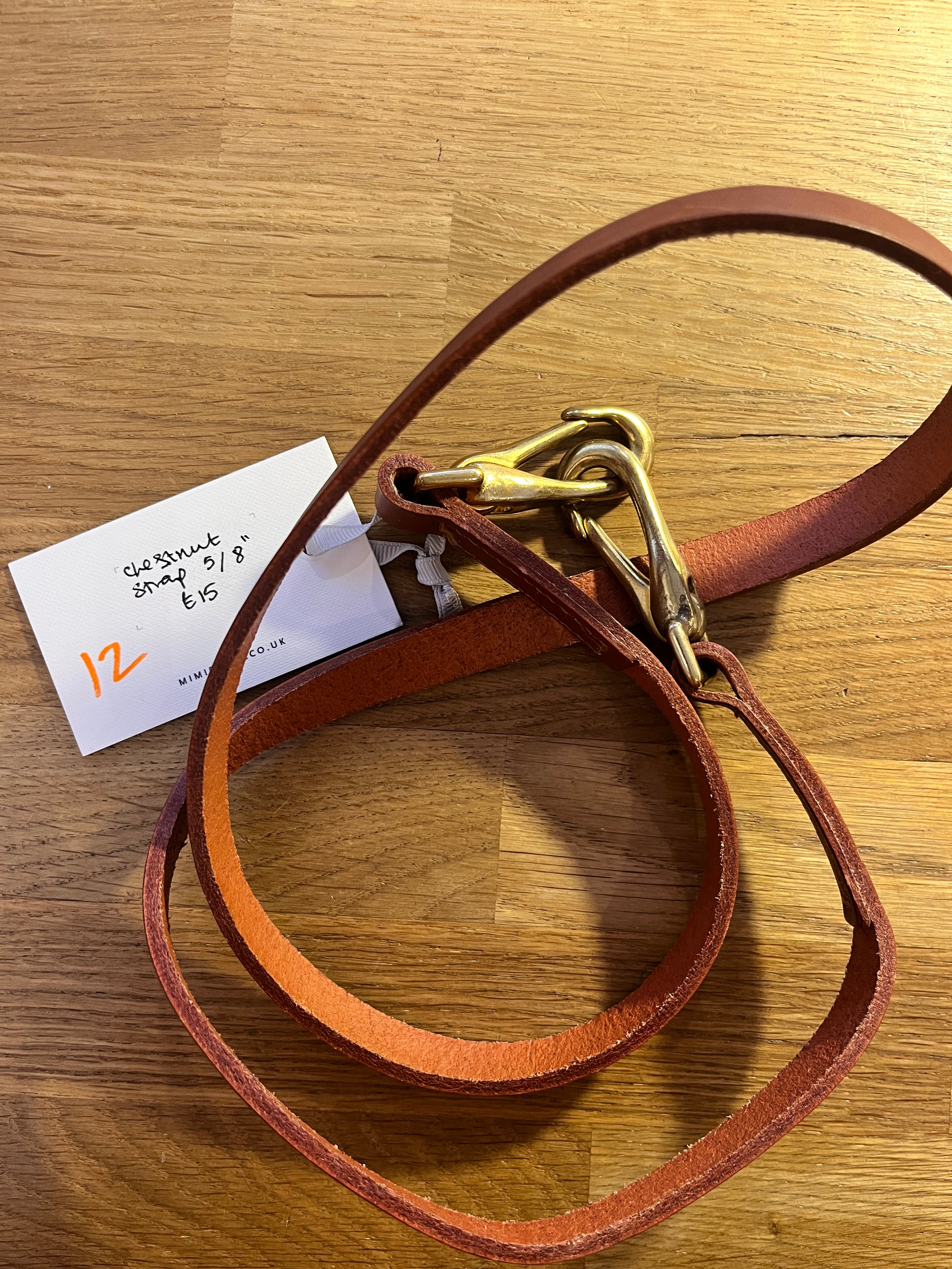 12 Leather Bag Strap Long 5/8" - Chesnut