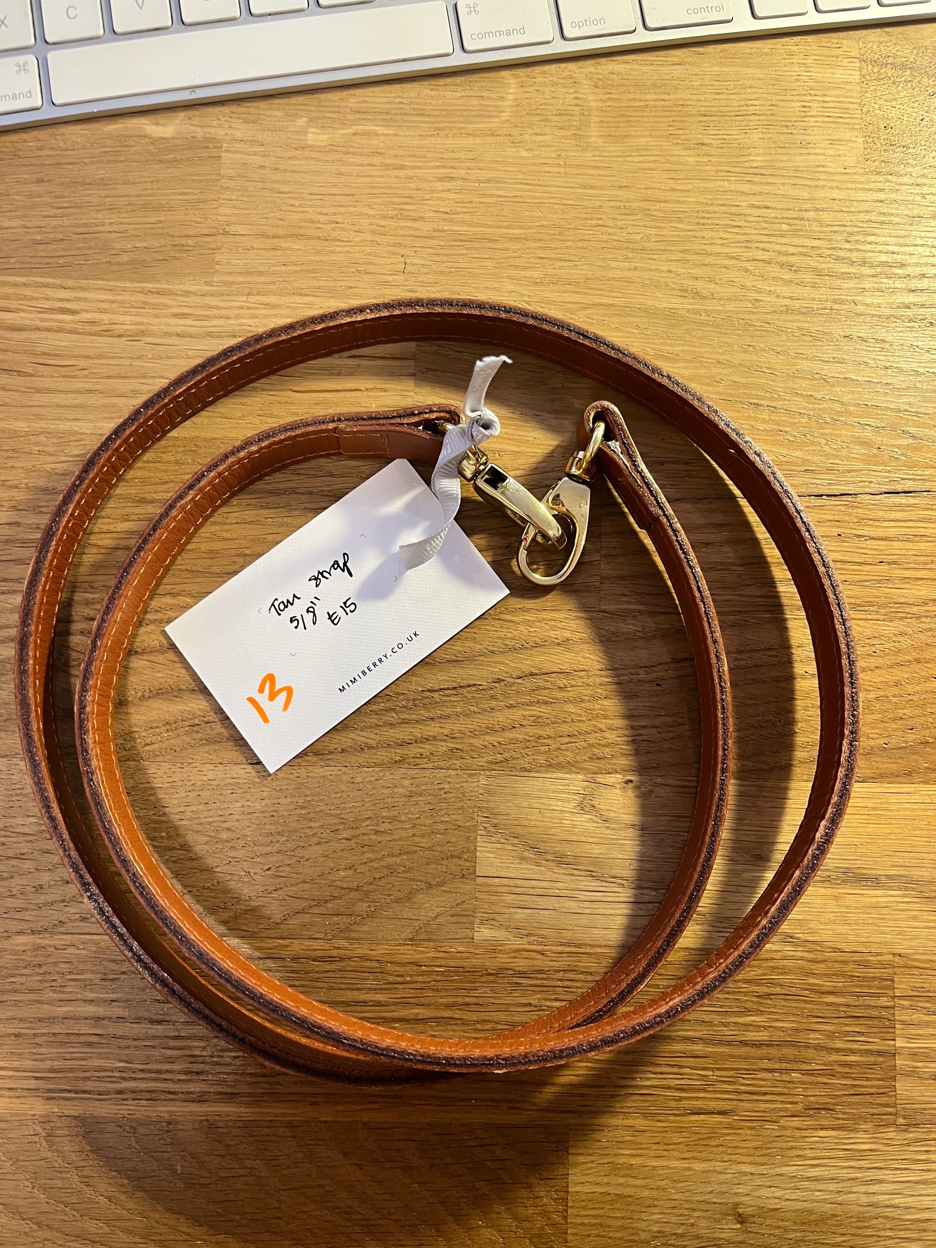 13 Leather Bag Strap 5/8" - Tan