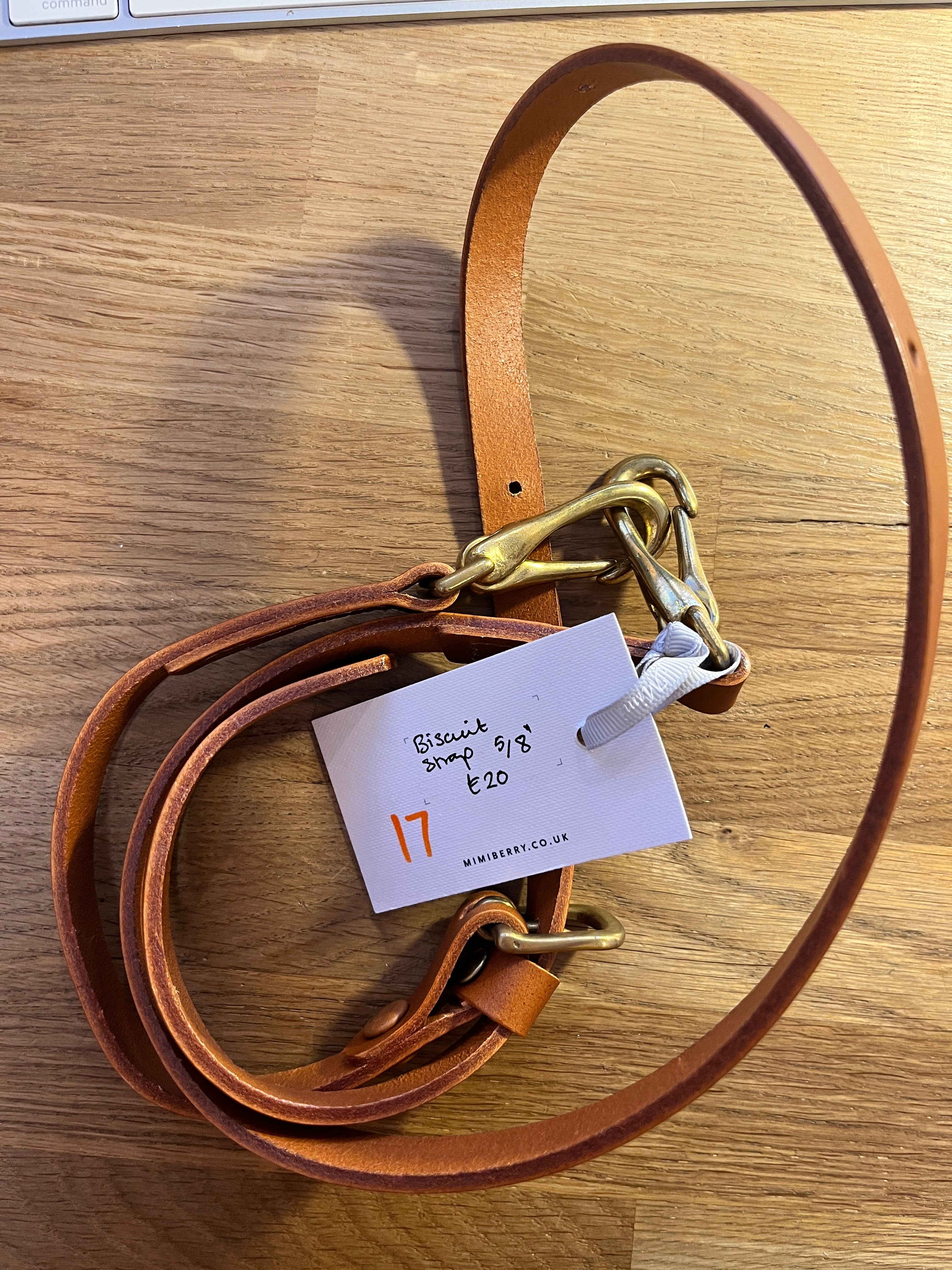 17 Leather Bag Strap 5/8" - Biscuit