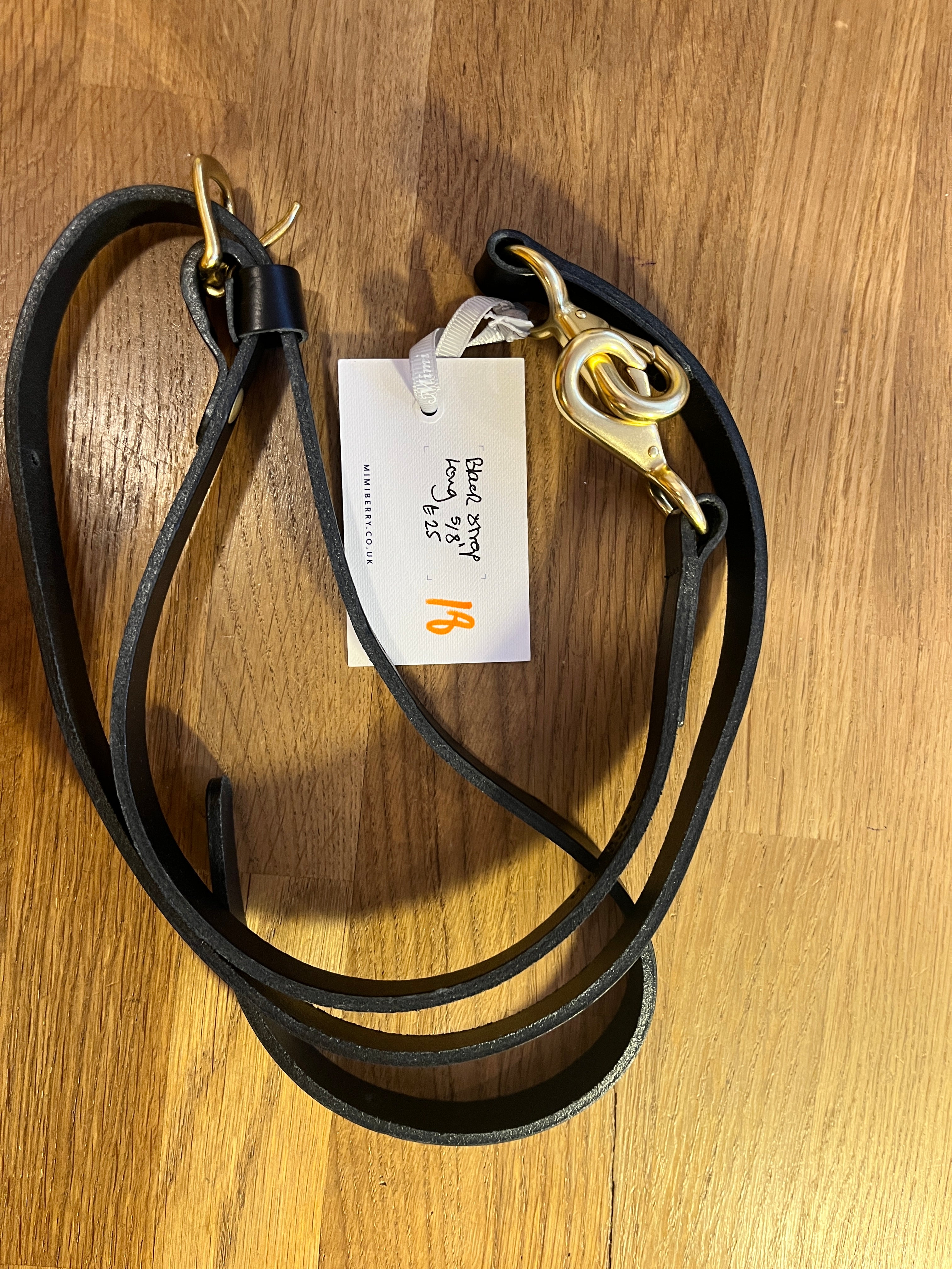 18 Leather Bag Strap Long 5/8" - Black