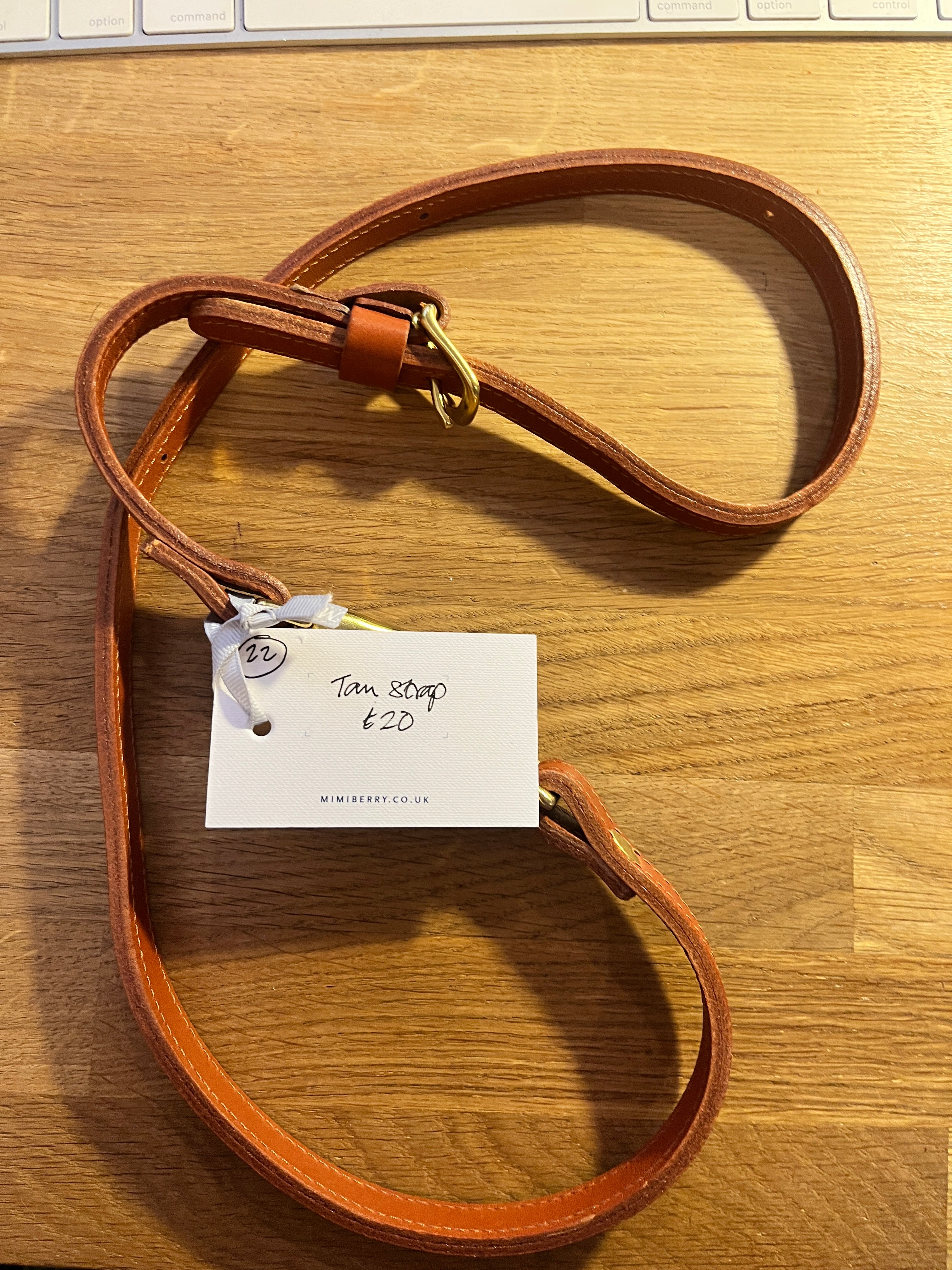 22 Leather Bag Strap - Tan