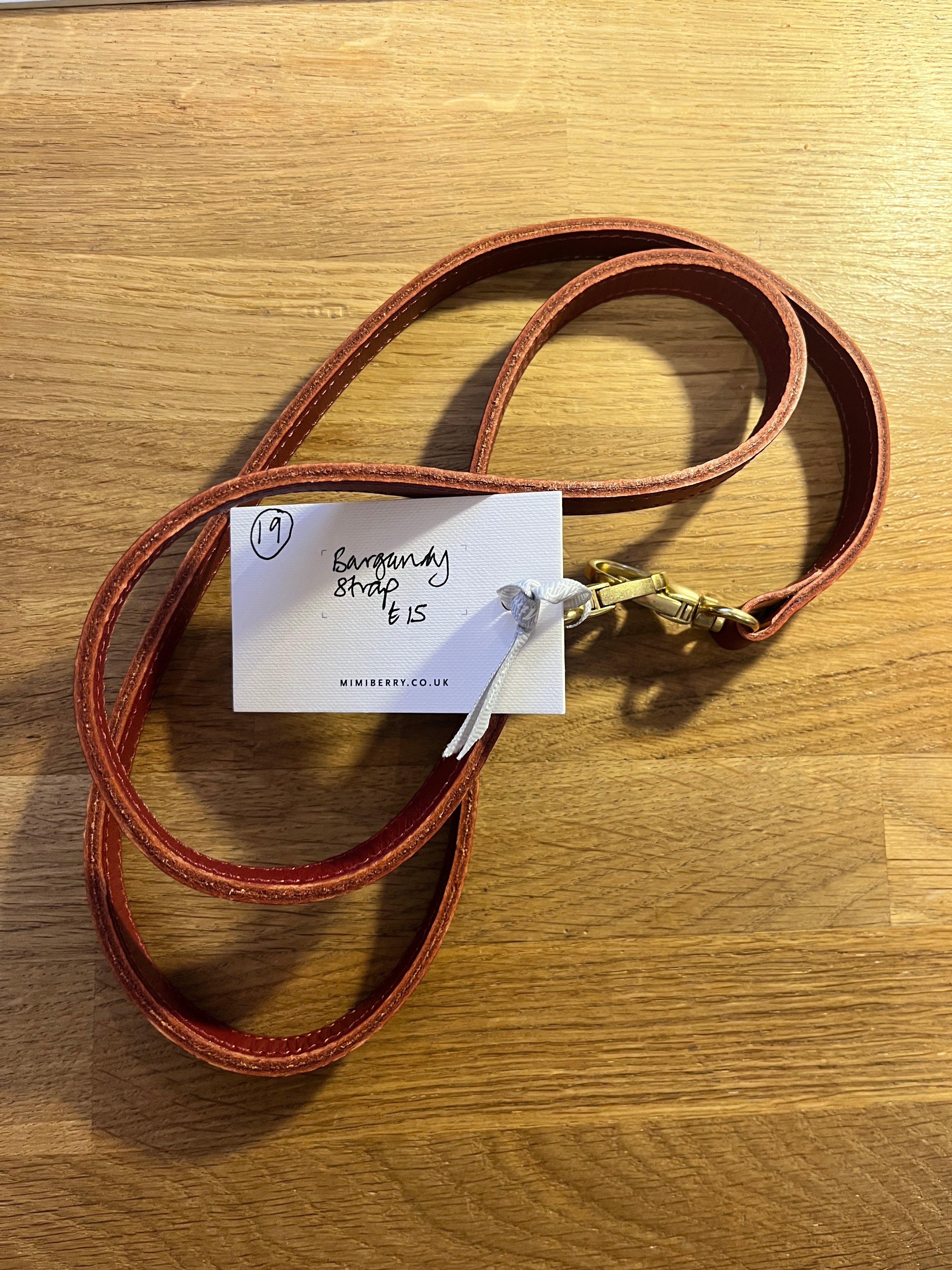 19 Leather Bag Strap - Burgundy