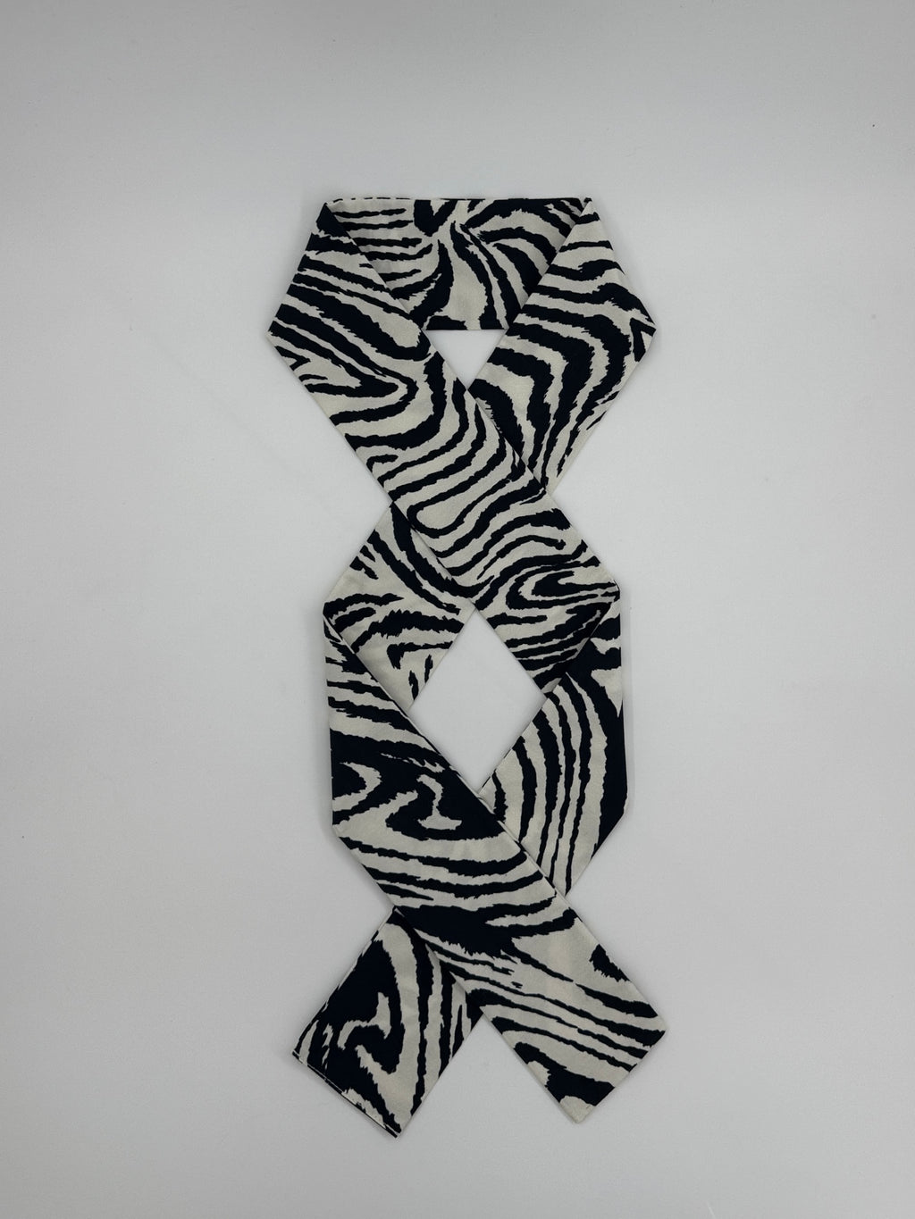 Long Skinny Cotton Scarf - Printed Zebra