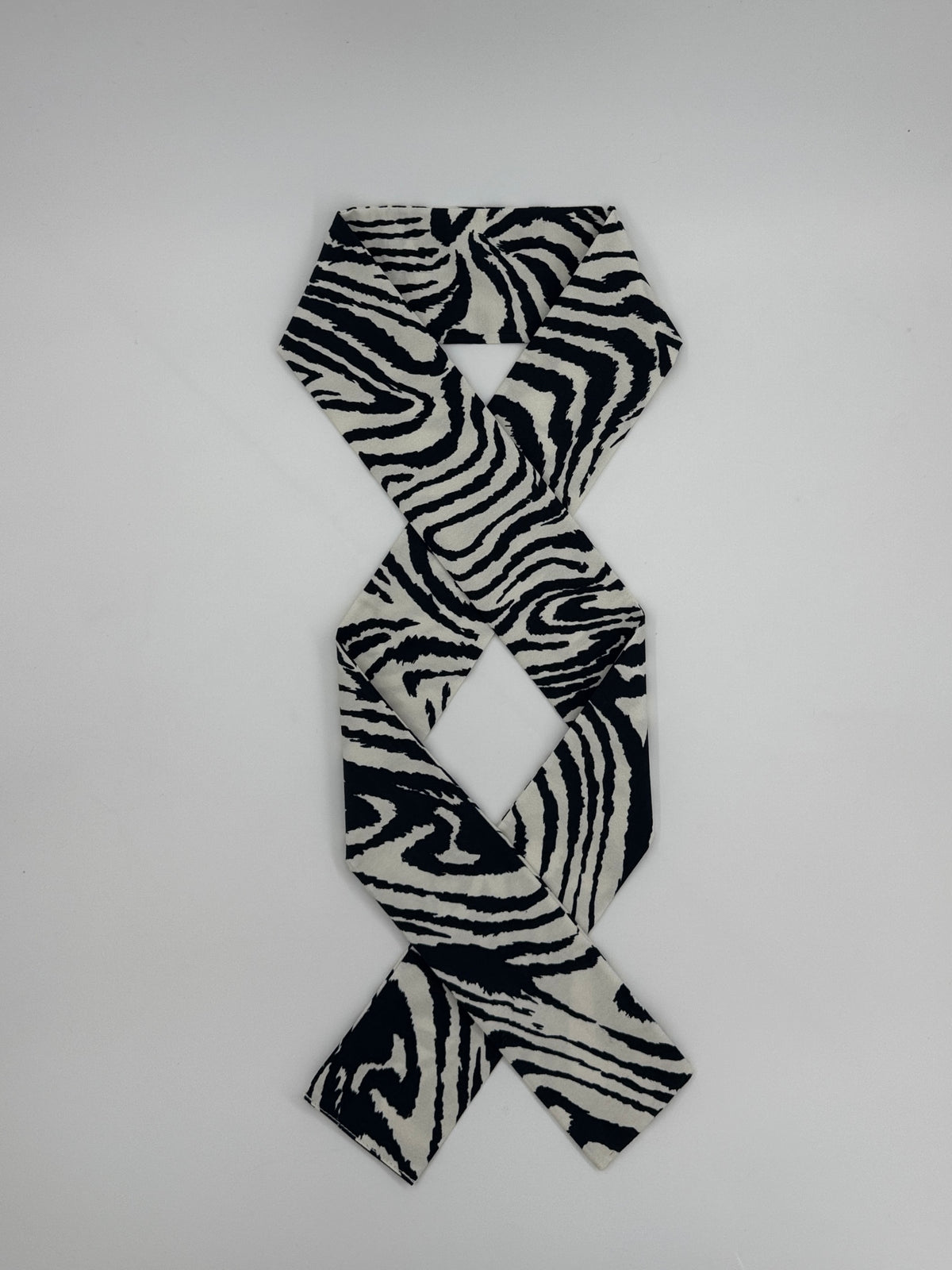 Long Skinny Cotton Scarf - Printed Zebra