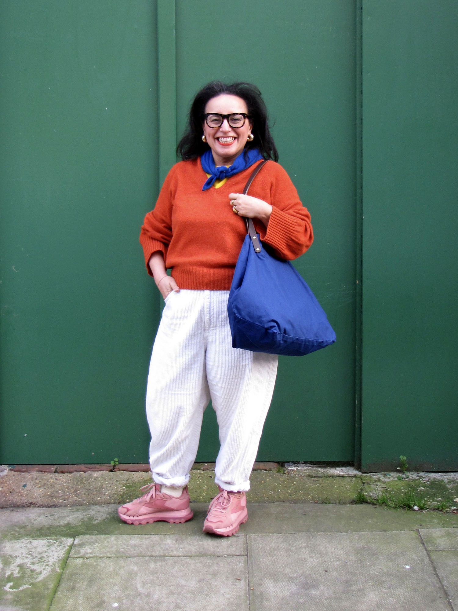 V Neck Superfine Lambswool Jumper - Furnace