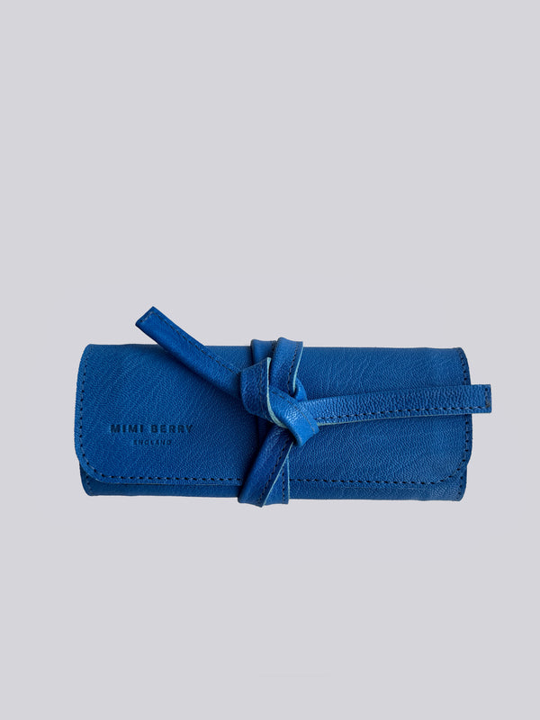 Jewellery Wrap - Grainy Blue & Black Suede