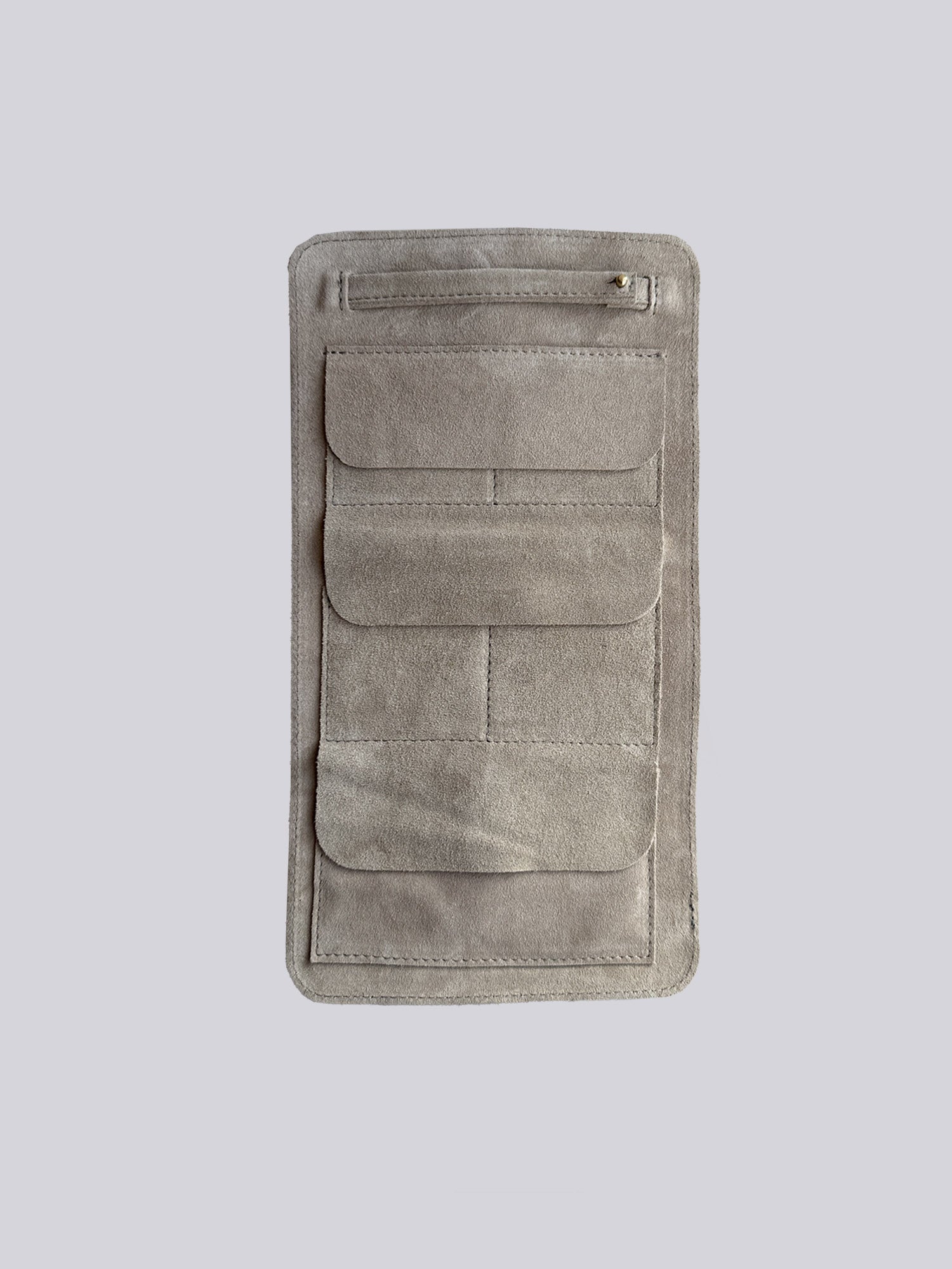 Jewellery Wrap - Grainy Blue & Ecru Suede