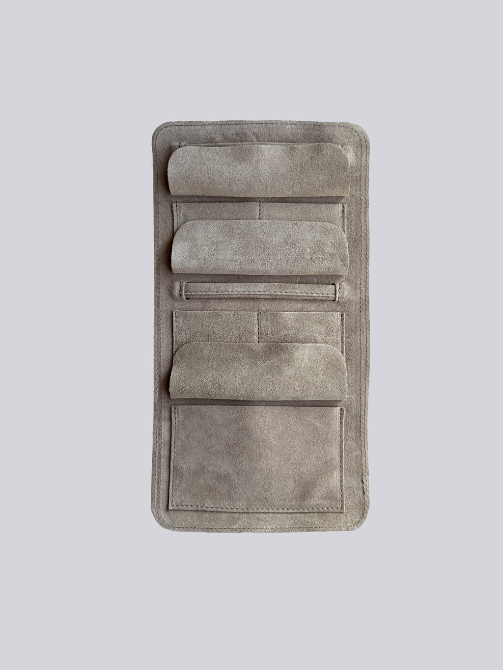 Jewellery Wrap - Grainy Blue & Ecru Suede