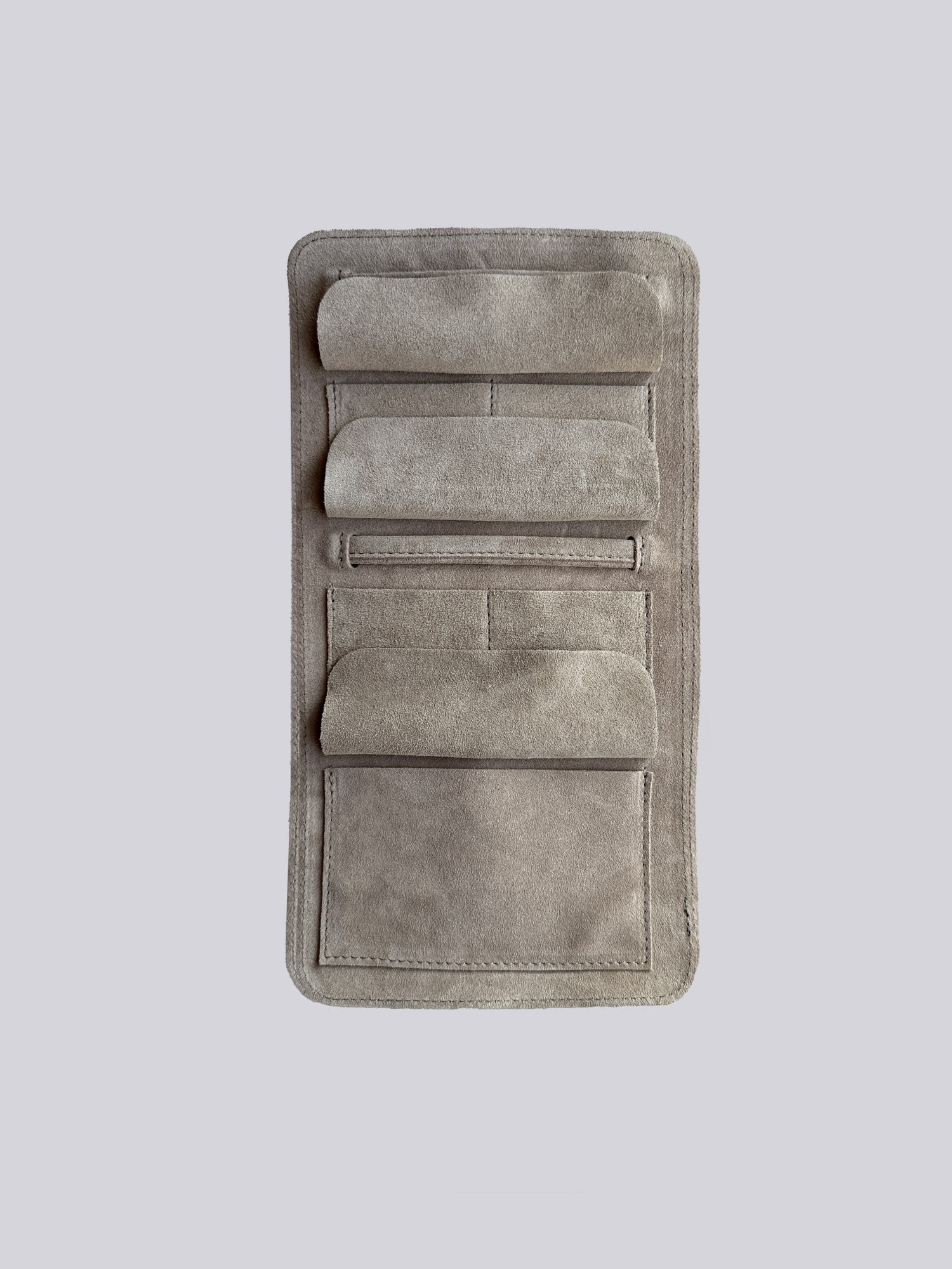 Jewellery Wrap - Grainy Blue & Ecru Suede