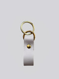 Keyring - Smooth White & Brass