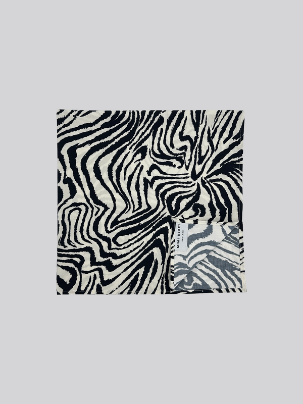 Large Cotton Scarf - Printed Zebra