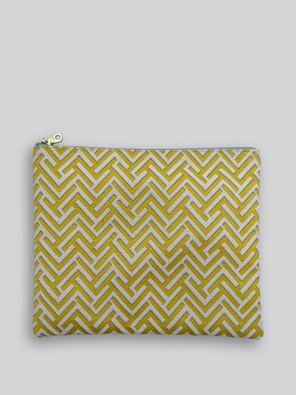 Large Fabric Pouch - Geometric Yellow