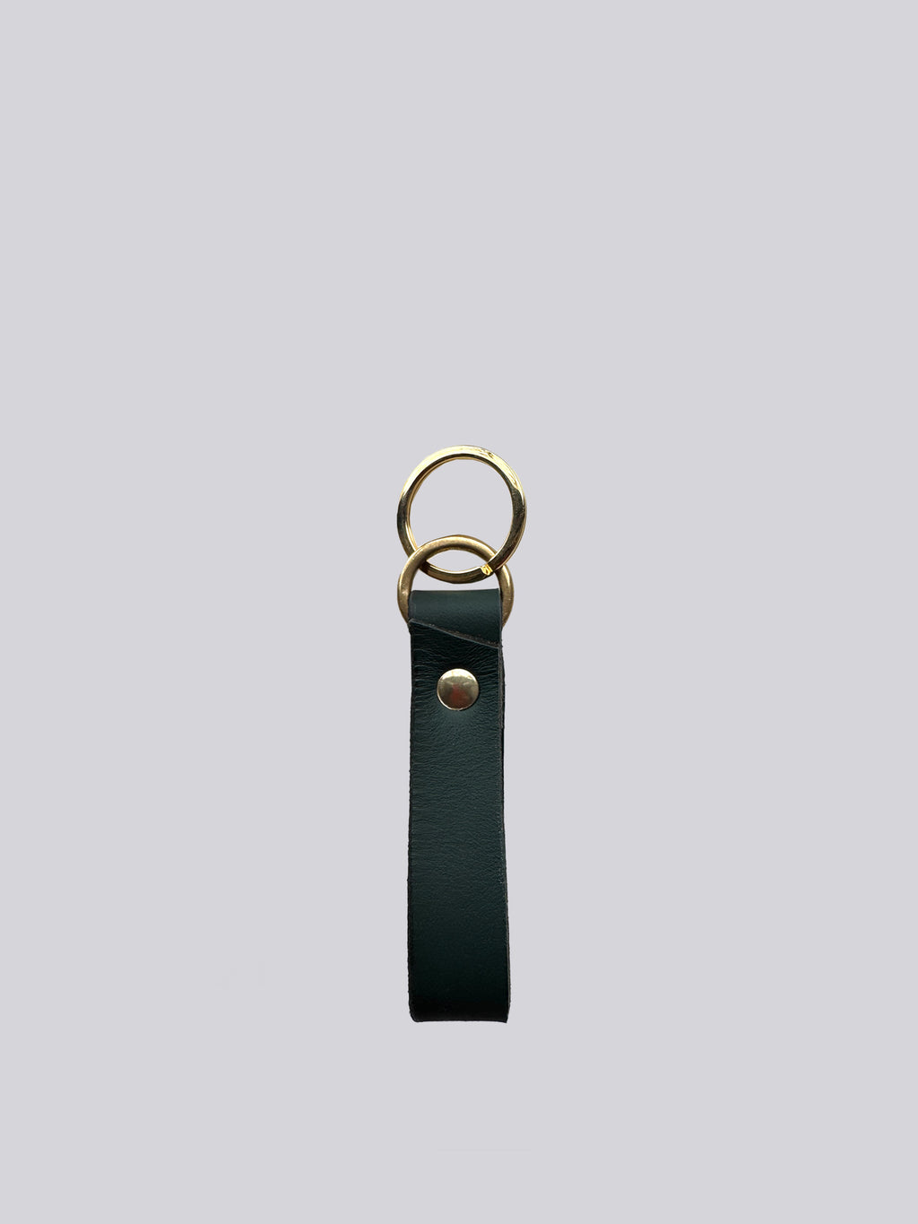 Large Keyring - Dark Green & Brass