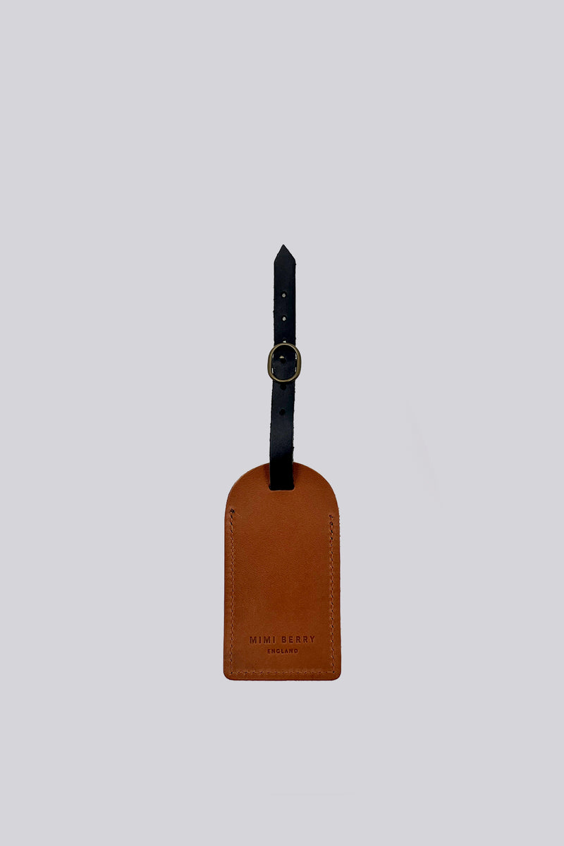 Luggage Tag - Dark Tan & Black