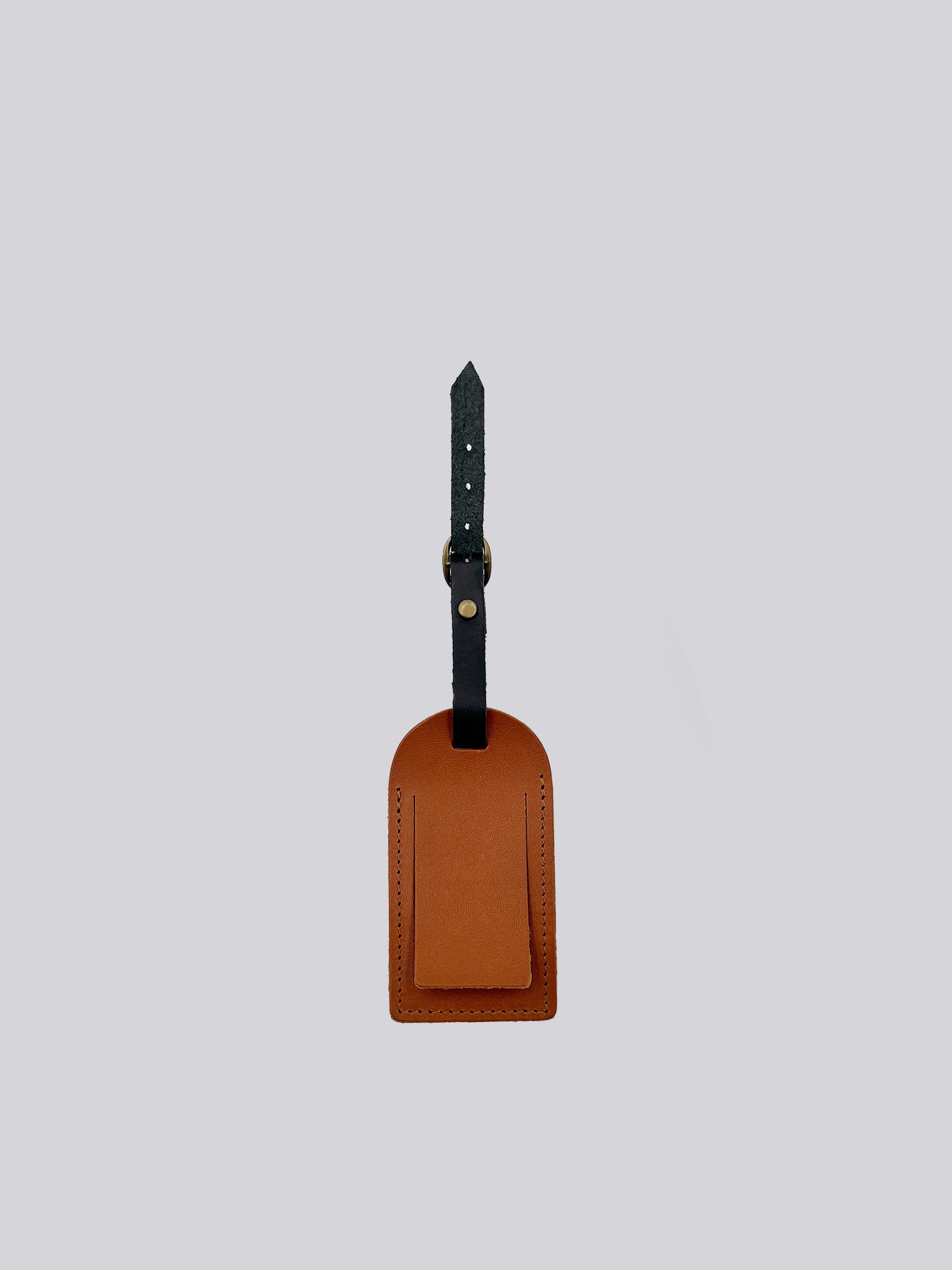 Luggage Tag - Dark Tan & Black