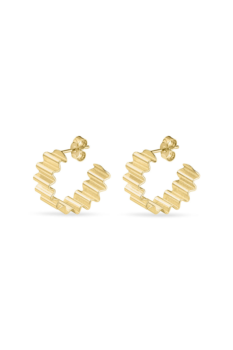 MAD Ondulée 18ct Gold Vermeil Hoops by Olivia Taylor