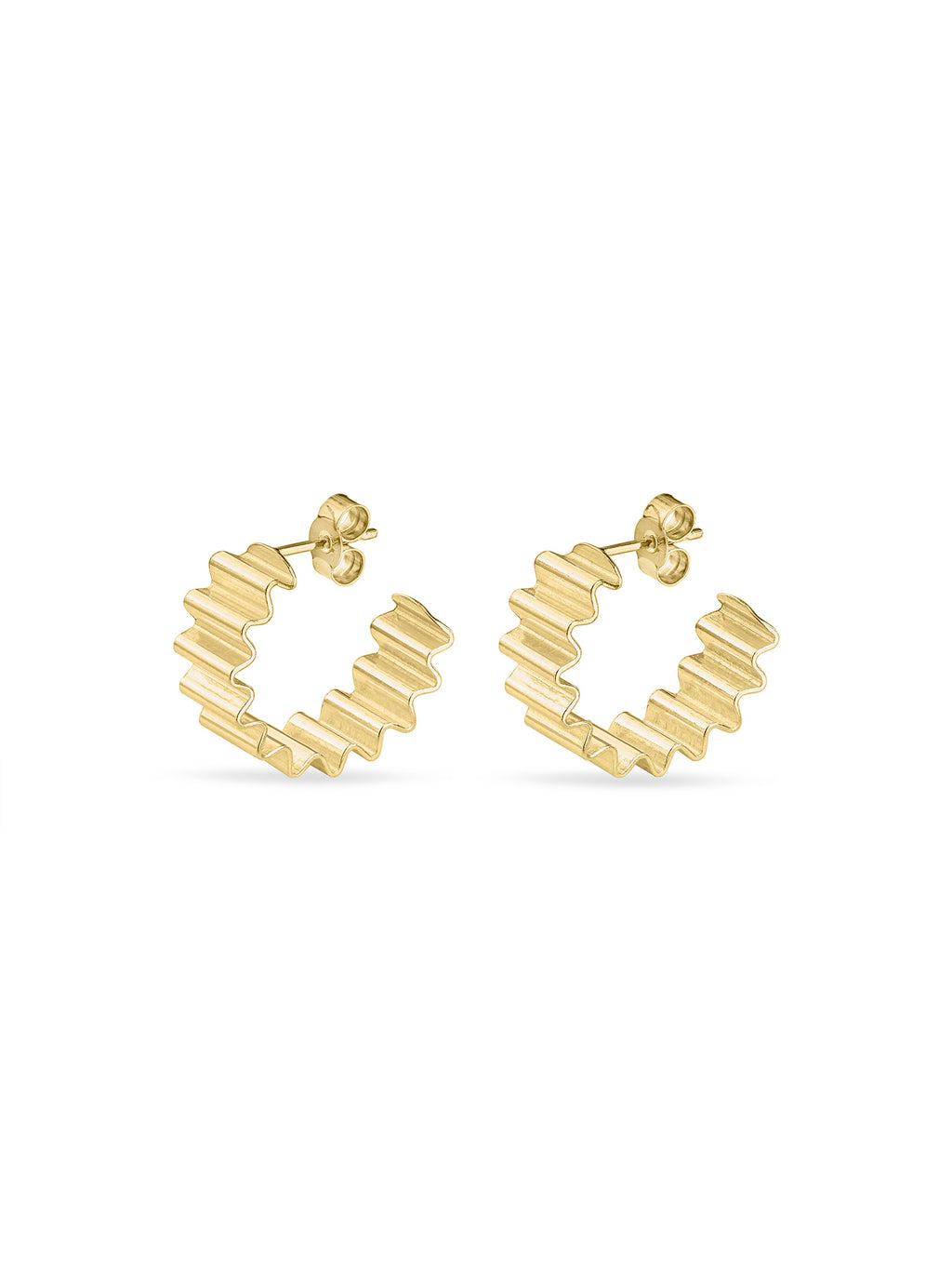 MAD Ondulée 18ct Gold Vermeil Hoops by Olivia Taylor