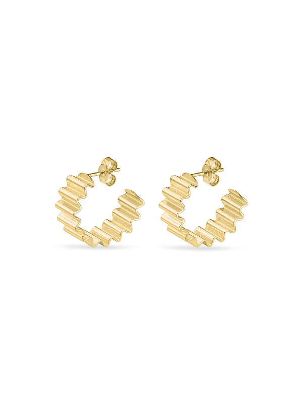 MAD Ondulée 18ct Gold Vermeil Hoops by Olivia Taylor