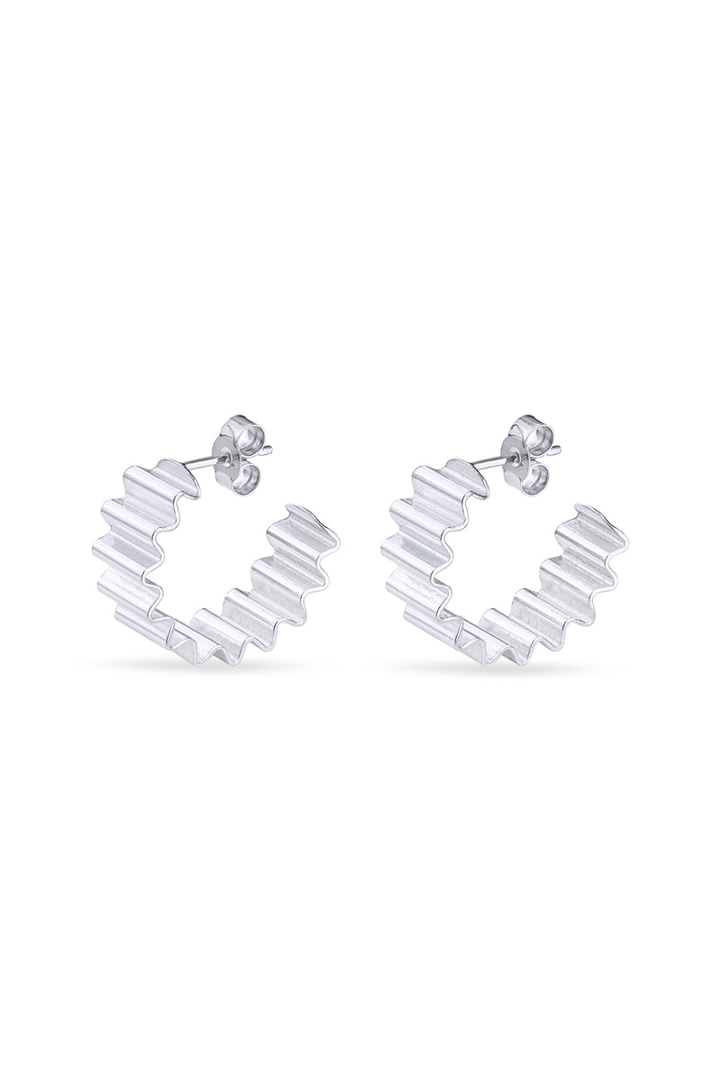 MAD Ondulée Recycled Silver Hoops by Olivia Taylor