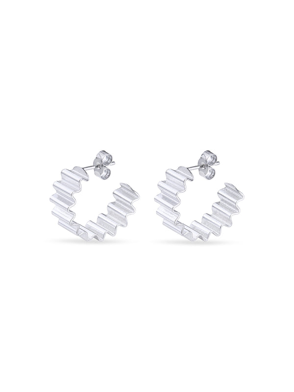MAD Ondulée Recycled Silver Hoops by Olivia Taylor