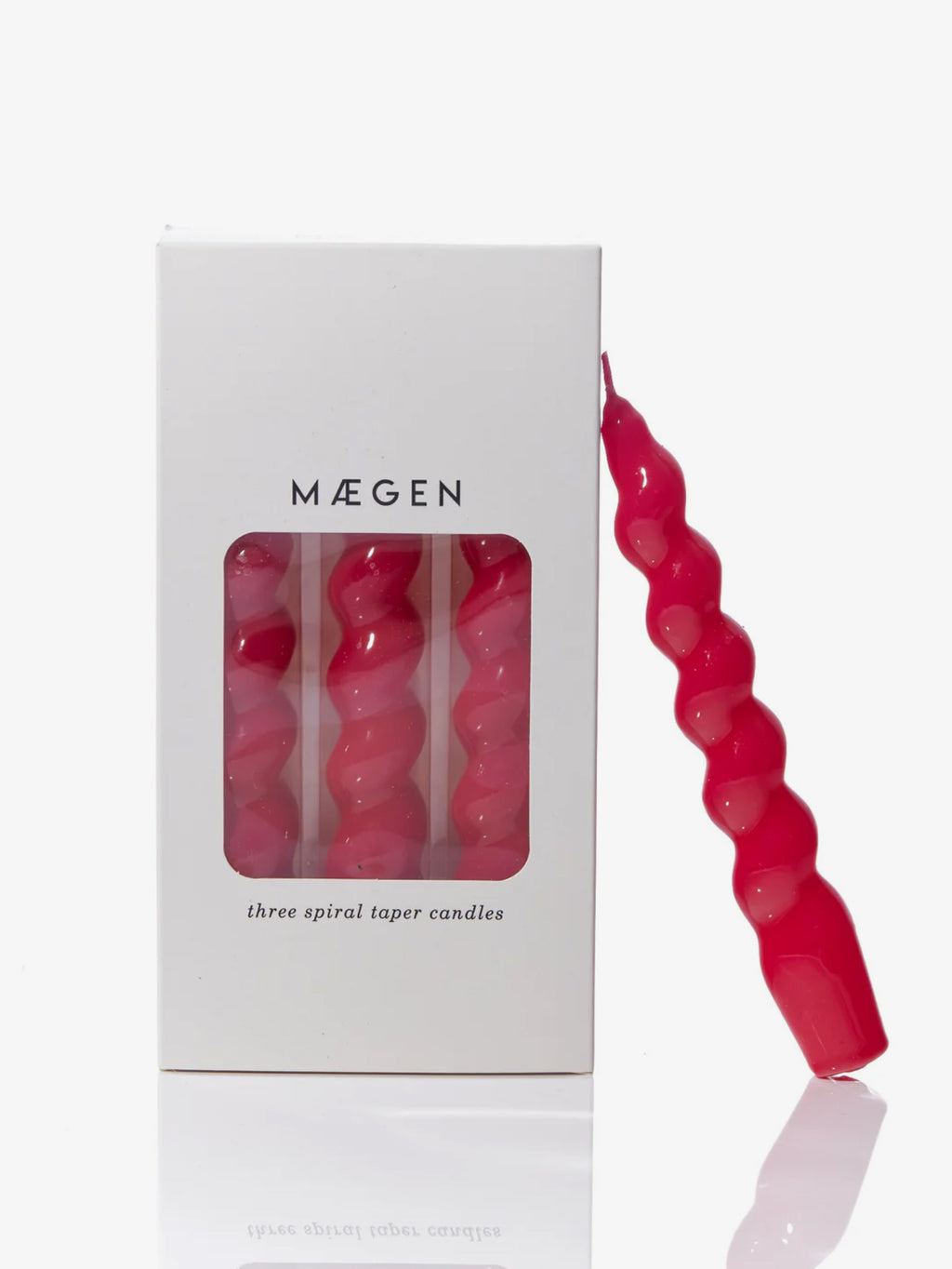Single Spiral Taper Candle - Magenta