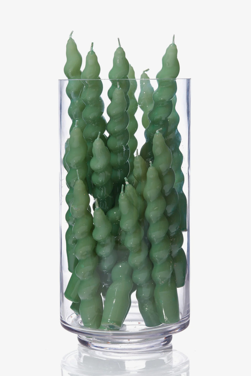 Single Spiral Taper Candle - Sage