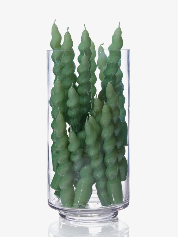 Single Spiral Taper Candle - Sage