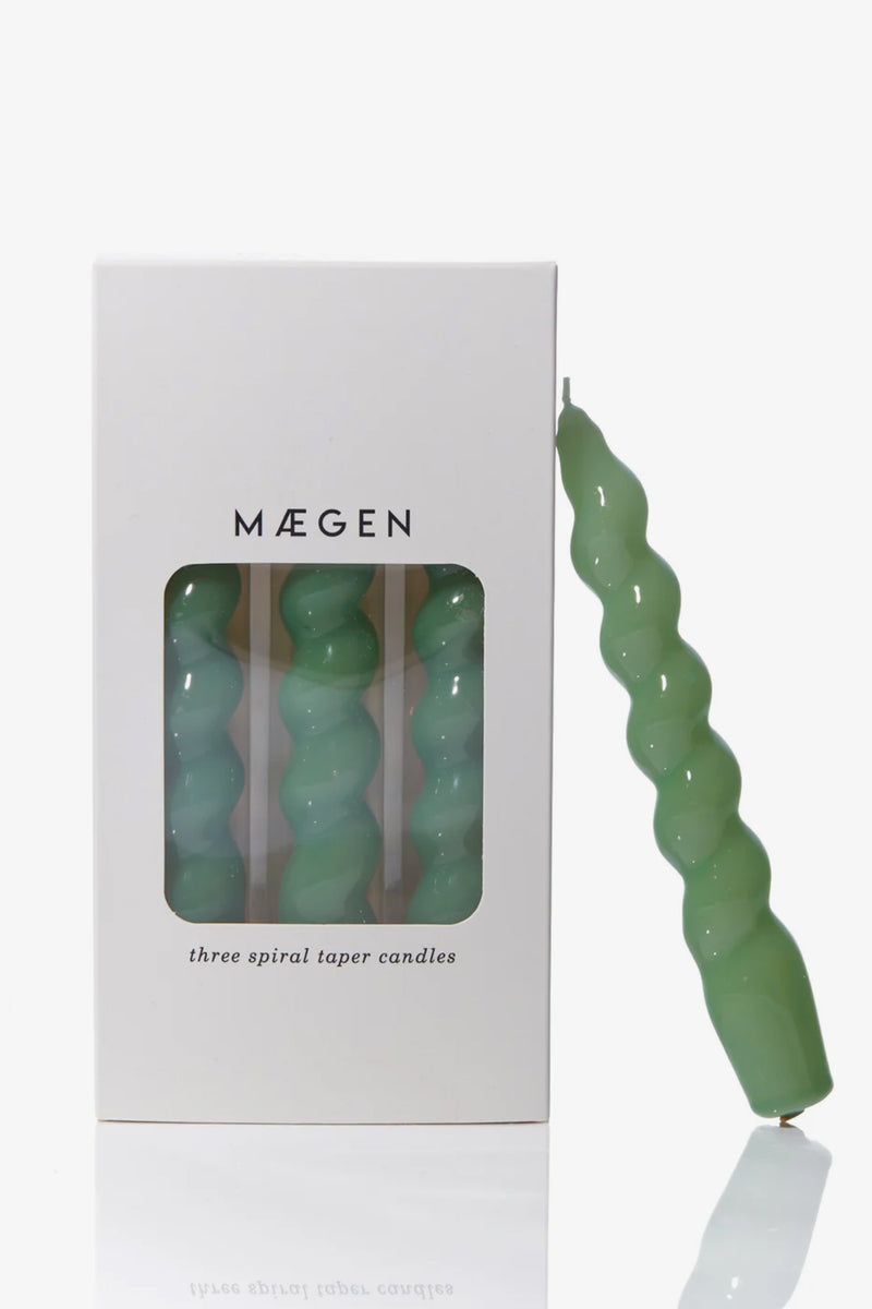 Single Spiral Taper Candle - Sage