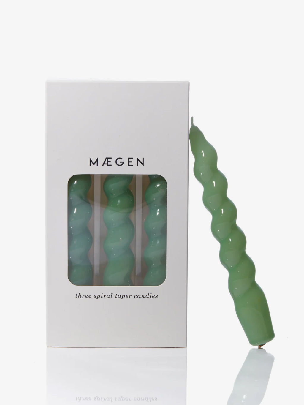 Single Spiral Taper Candle - Sage