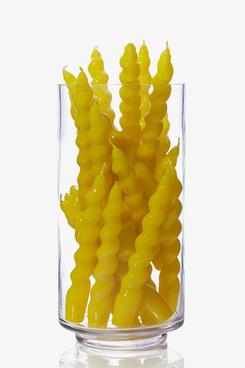 Single Spiral Taper Candle - Yellow