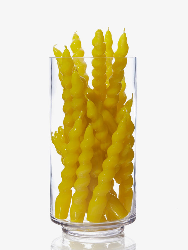 Single Spiral Taper Candle - Yellow