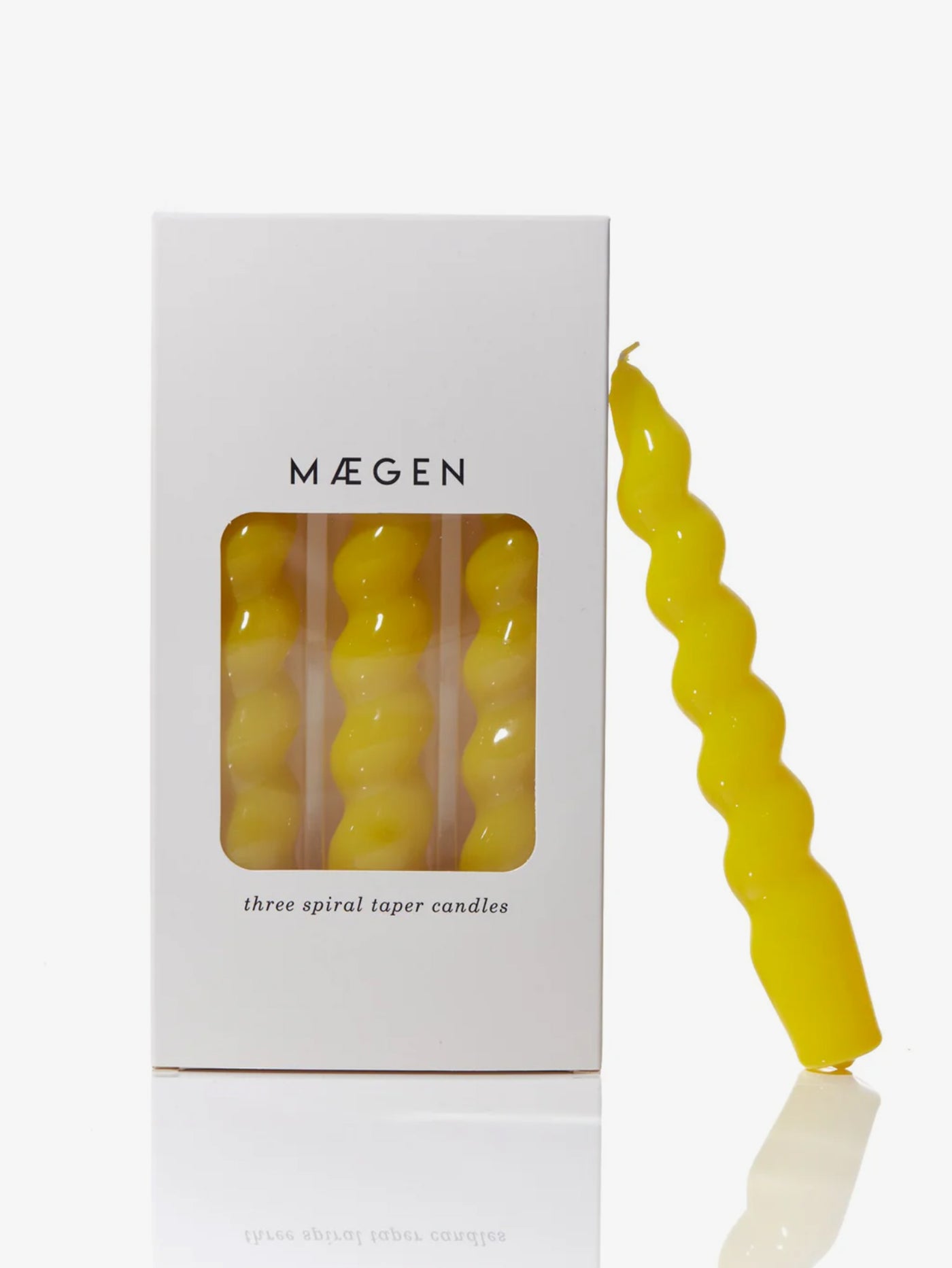Single Spiral Taper Candle - Yellow}