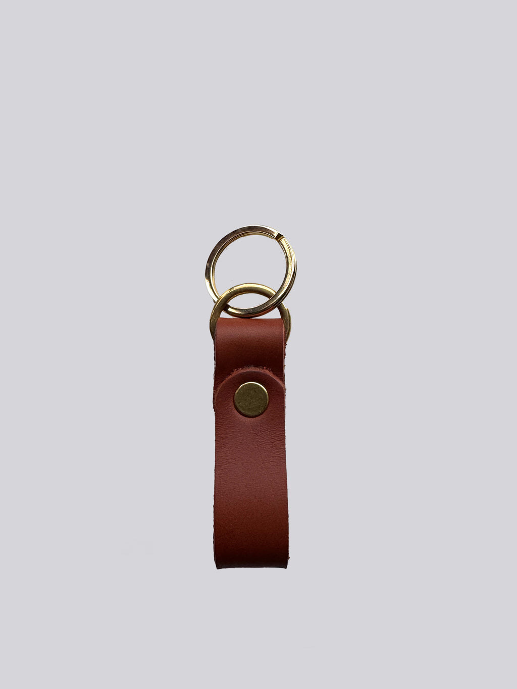 Medium Keyring - Tan & Brass